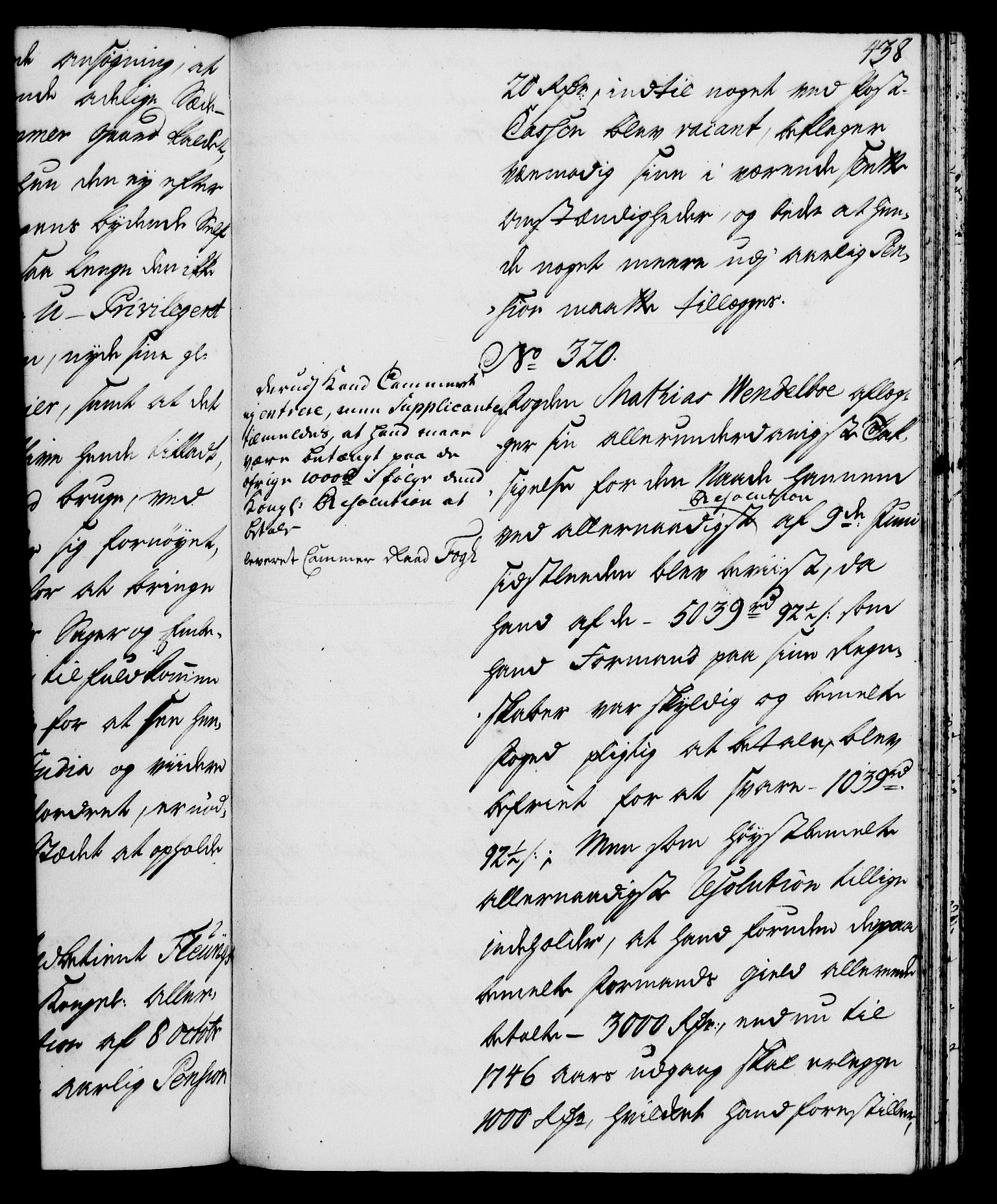 Rentekammeret, Kammerkanselliet, RA/EA-3111/G/Gh/Gha/L0026: Norsk ekstraktmemorialprotokoll (merket RK 53.71), 1744-1745, s. 438