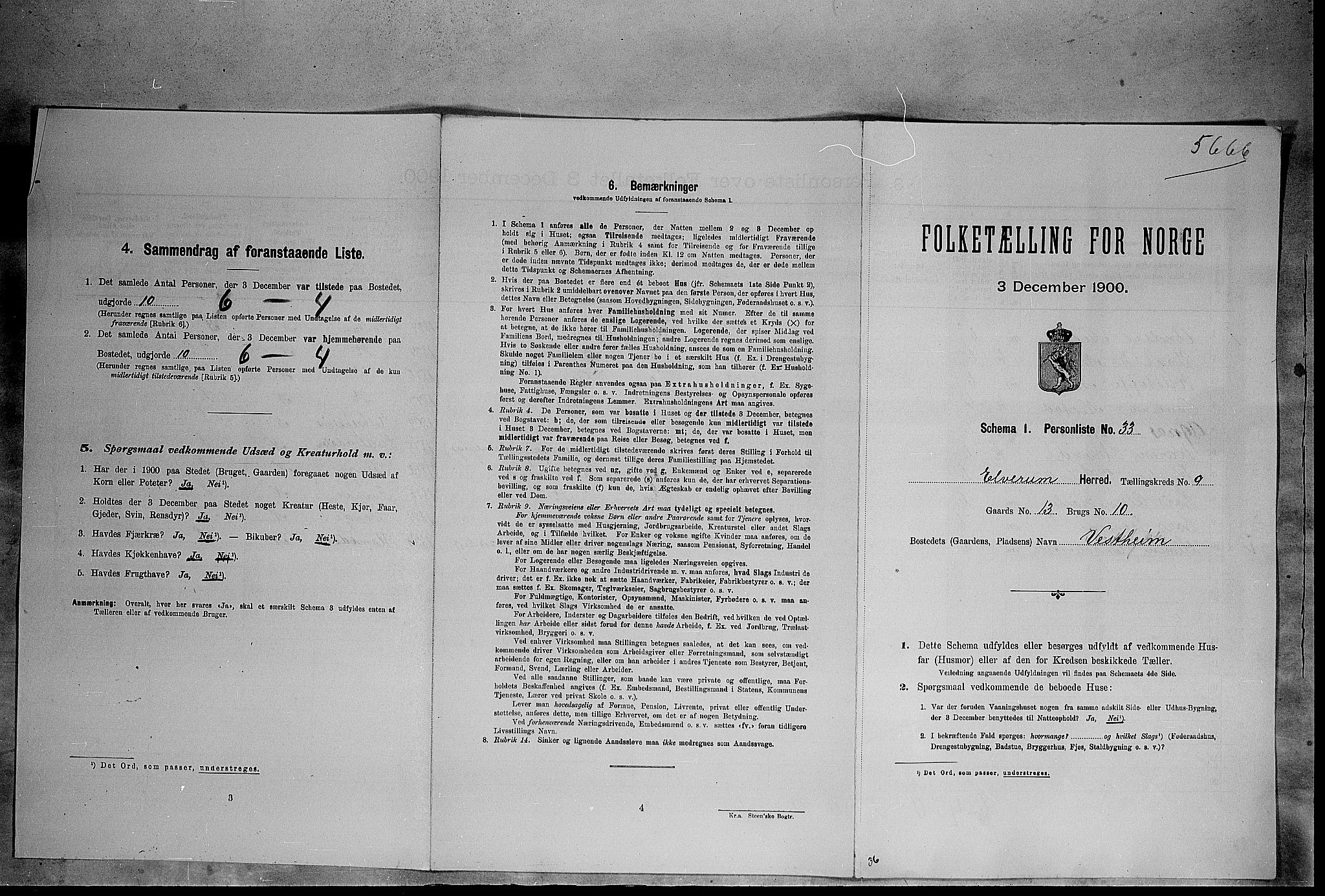 SAH, Folketelling 1900 for 0427 Elverum herred, 1900, s. 1174