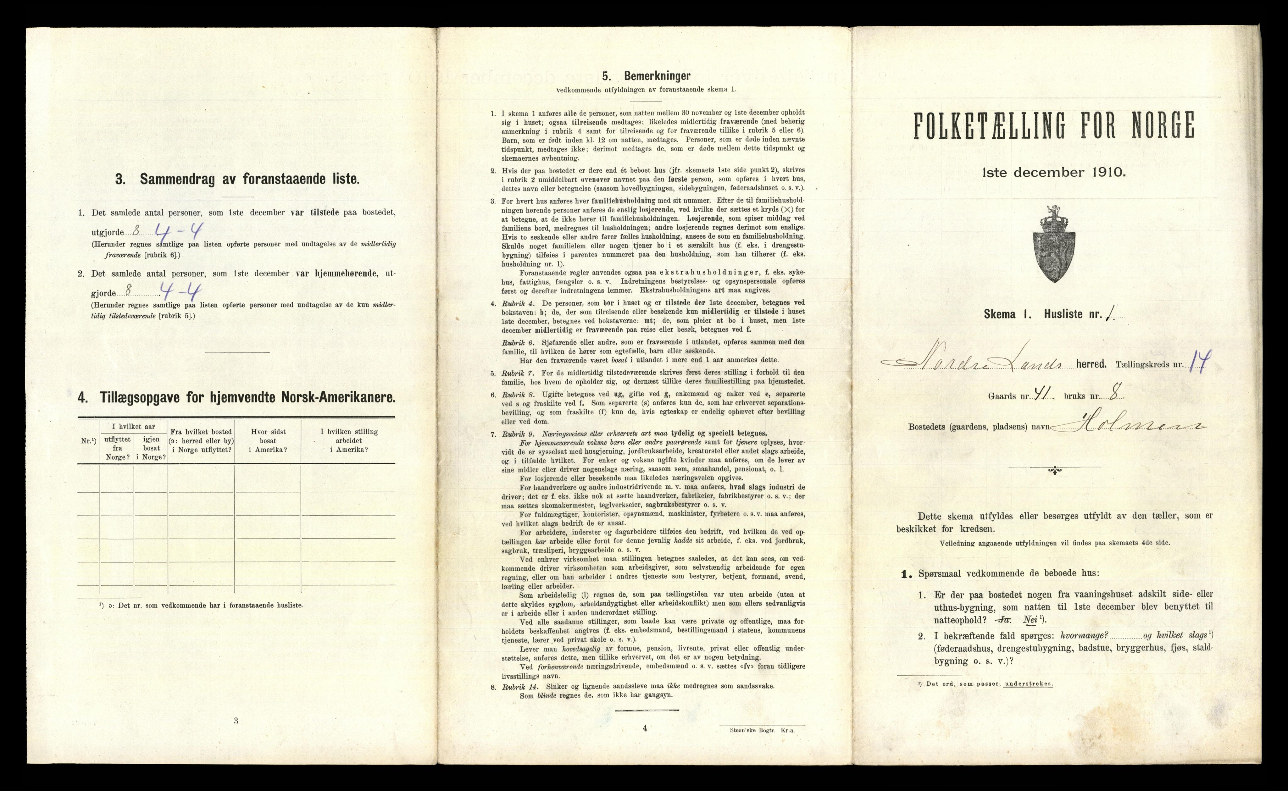 RA, Folketelling 1910 for 0538 Nordre Land herred, 1910, s. 1453