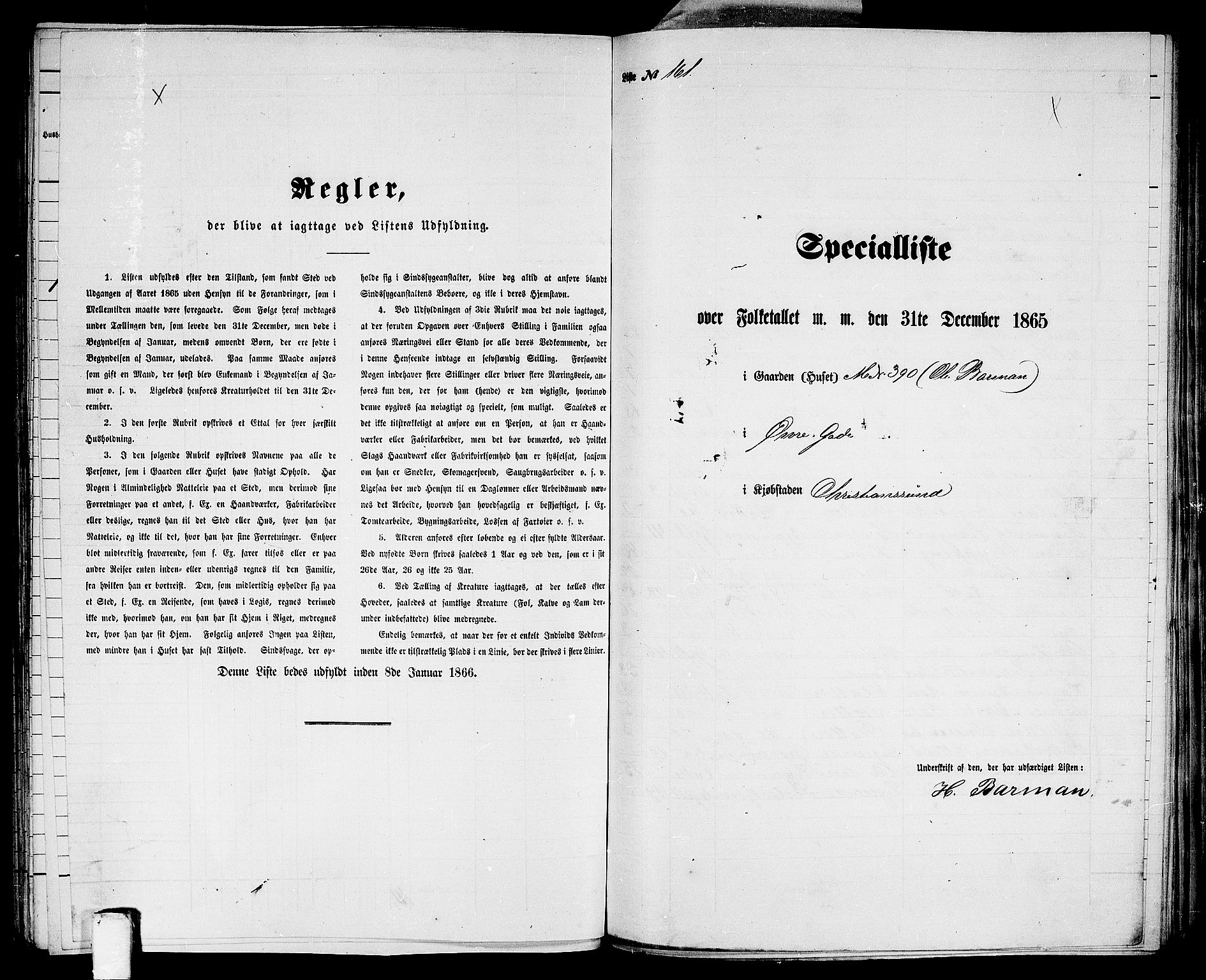 RA, Folketelling 1865 for 1503B Kristiansund prestegjeld, Kristiansund kjøpstad, 1865, s. 330