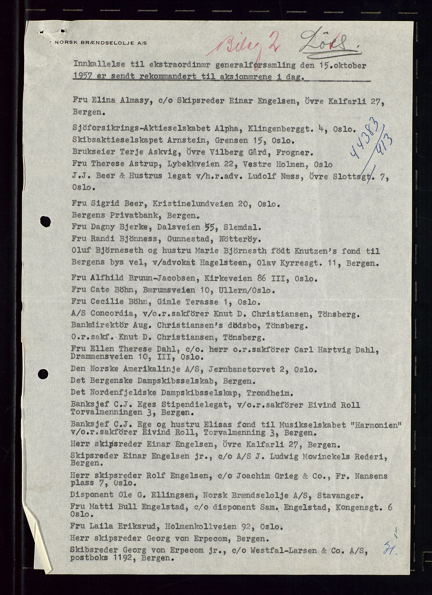 PA 1544 - Norsk Brændselolje A/S, AV/SAST-A-101965/1/A/Aa/L0007/0003: Generalforsamling / Generalforsamling 1956, ekstraordinær generalforsamling 1957, 1956-1957, s. 104