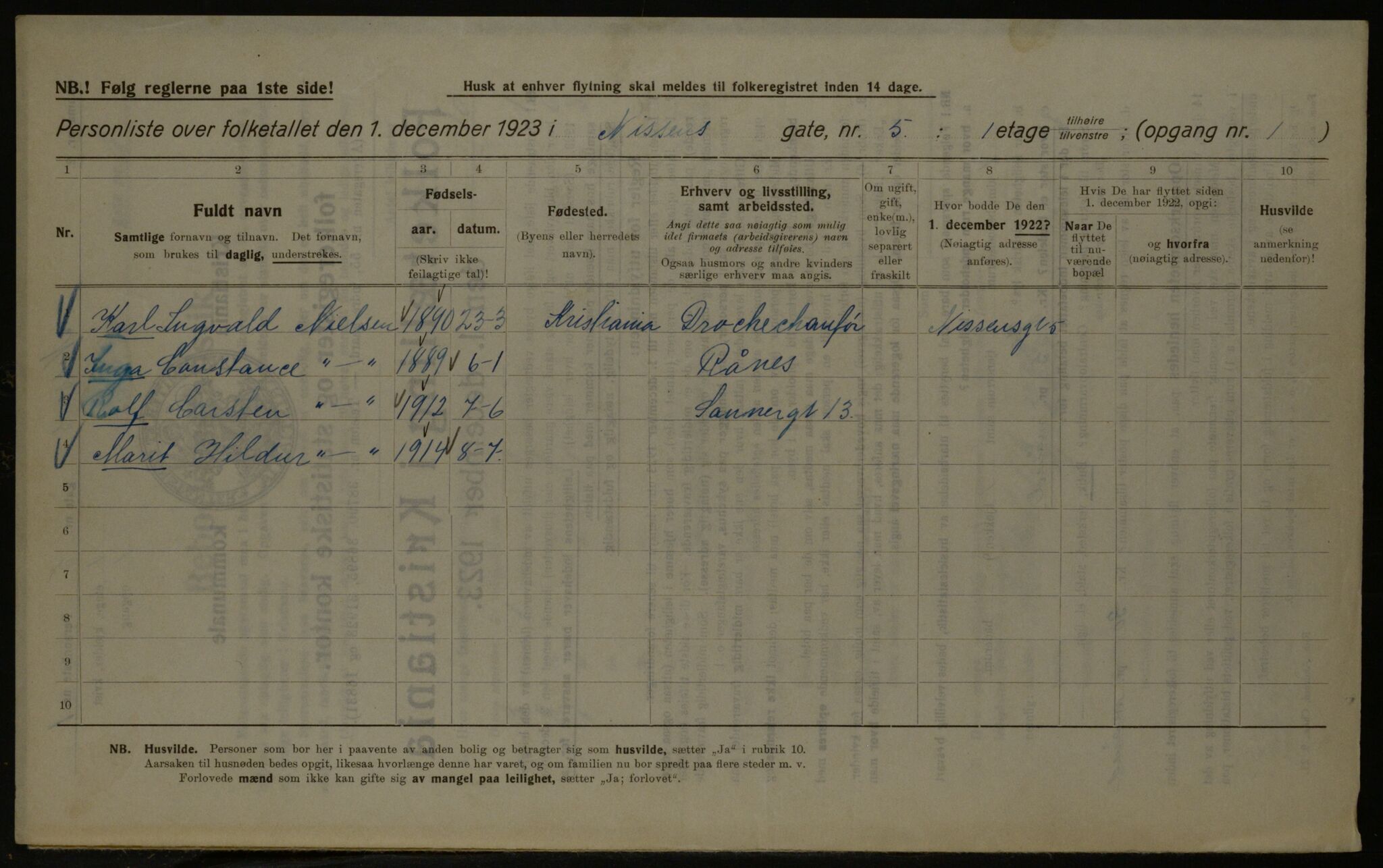 OBA, Kommunal folketelling 1.12.1923 for Kristiania, 1923, s. 78363