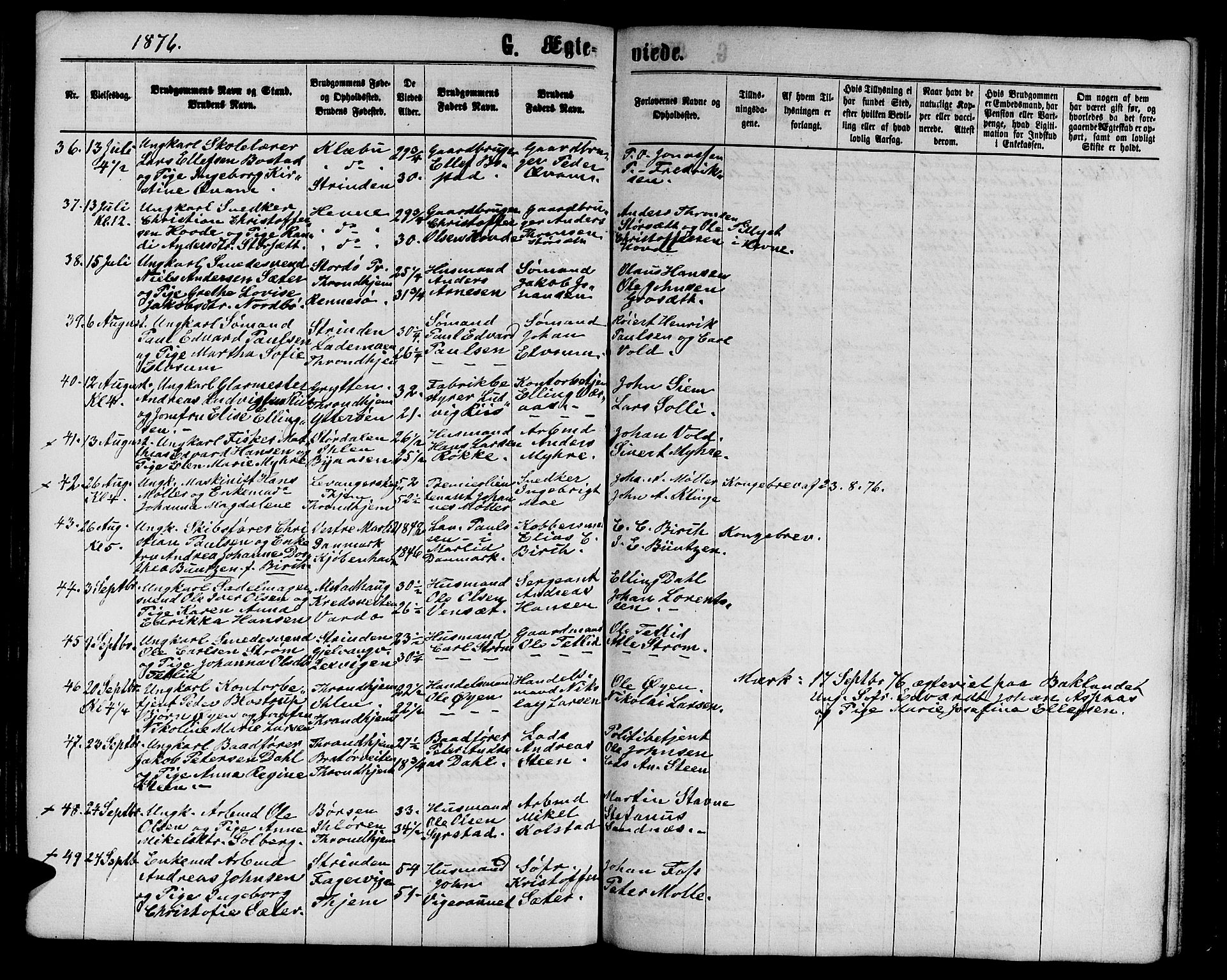 Ministerialprotokoller, klokkerbøker og fødselsregistre - Sør-Trøndelag, AV/SAT-A-1456/602/L0141: Klokkerbok nr. 602C09, 1865-1877