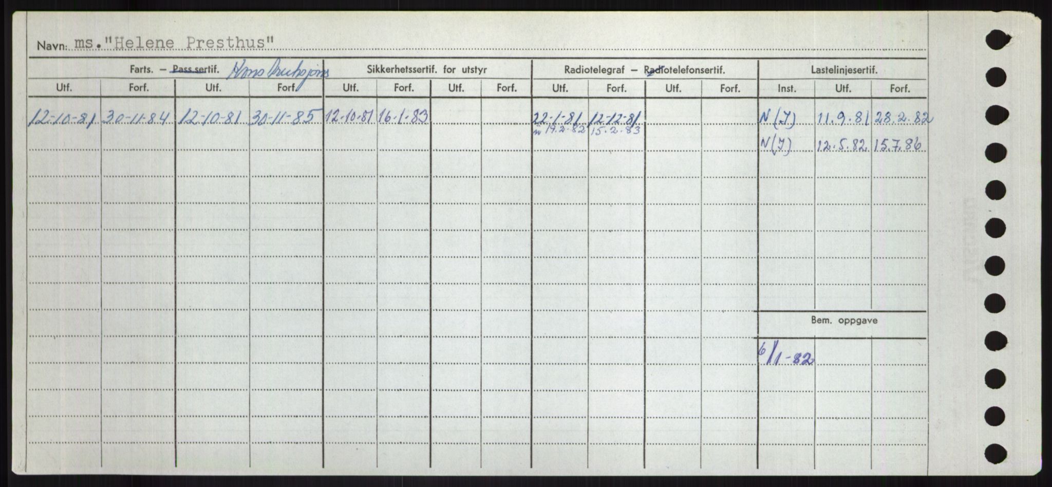 Sjøfartsdirektoratet med forløpere, Skipsmålingen, RA/S-1627/H/Hd/L0015: Fartøy, Havm-Hey, s. 260