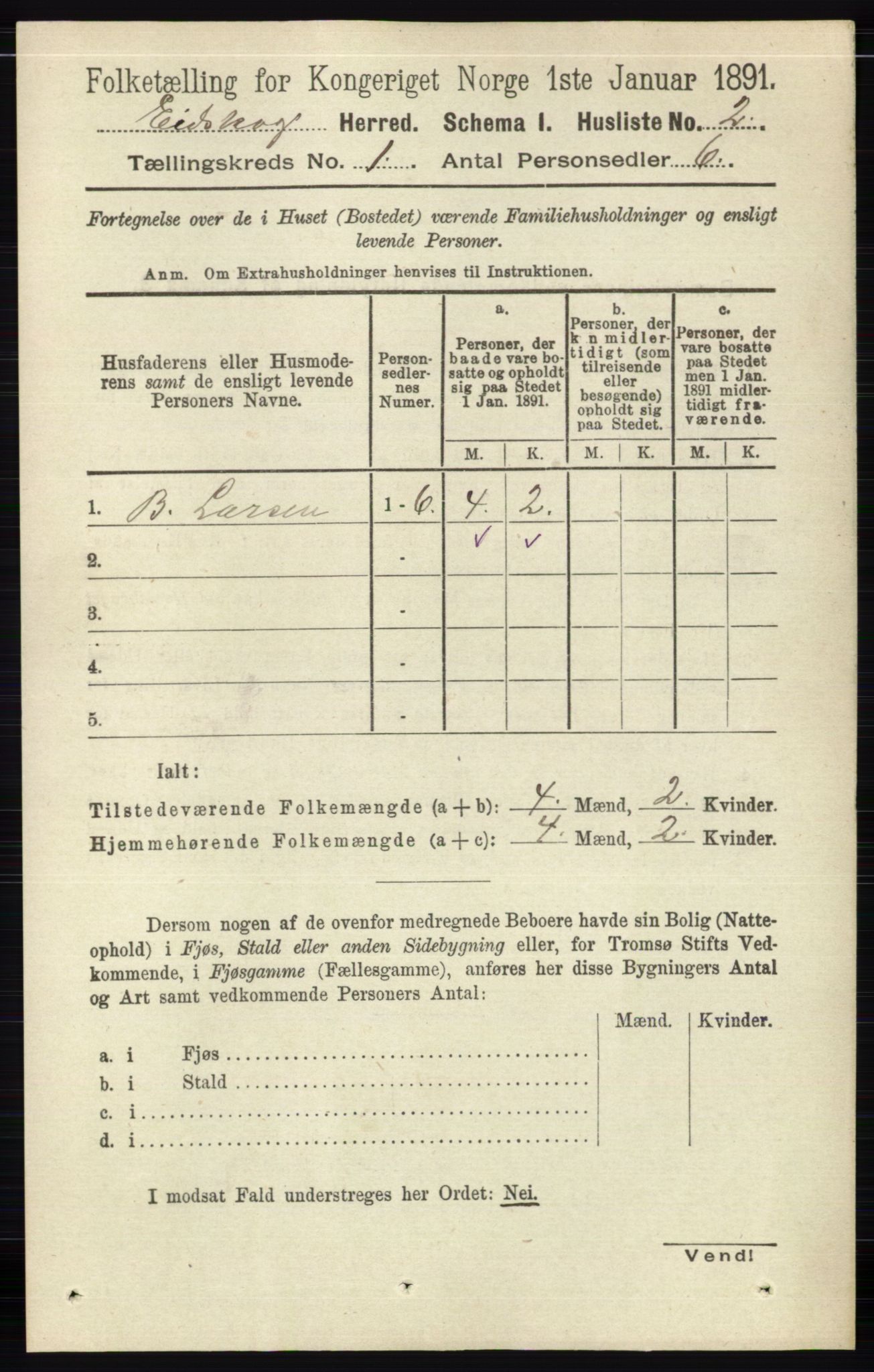 RA, Folketelling 1891 for 0420 Eidskog herred, 1891, s. 40