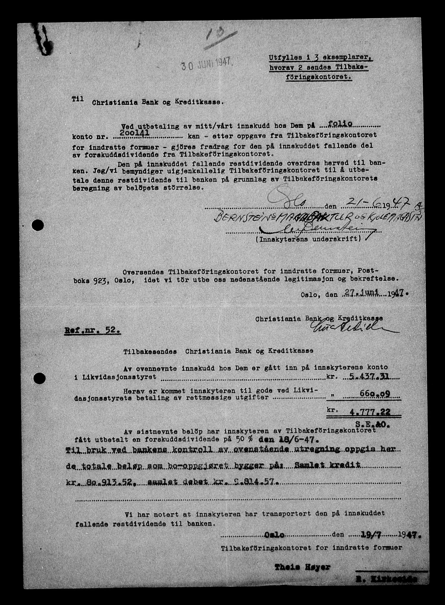 Justisdepartementet, Tilbakeføringskontoret for inndratte formuer, AV/RA-S-1564/H/Hc/Hcc/L0924: --, 1945-1947, s. 21