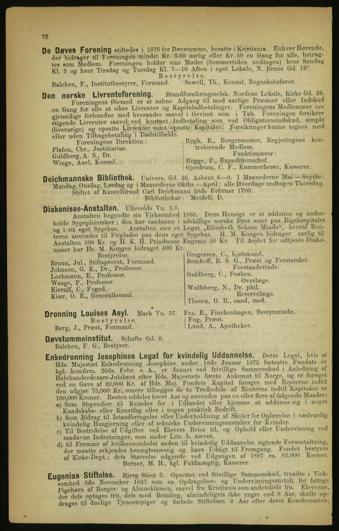 Kristiania/Oslo adressebok, PUBL/-, 1888, s. 72