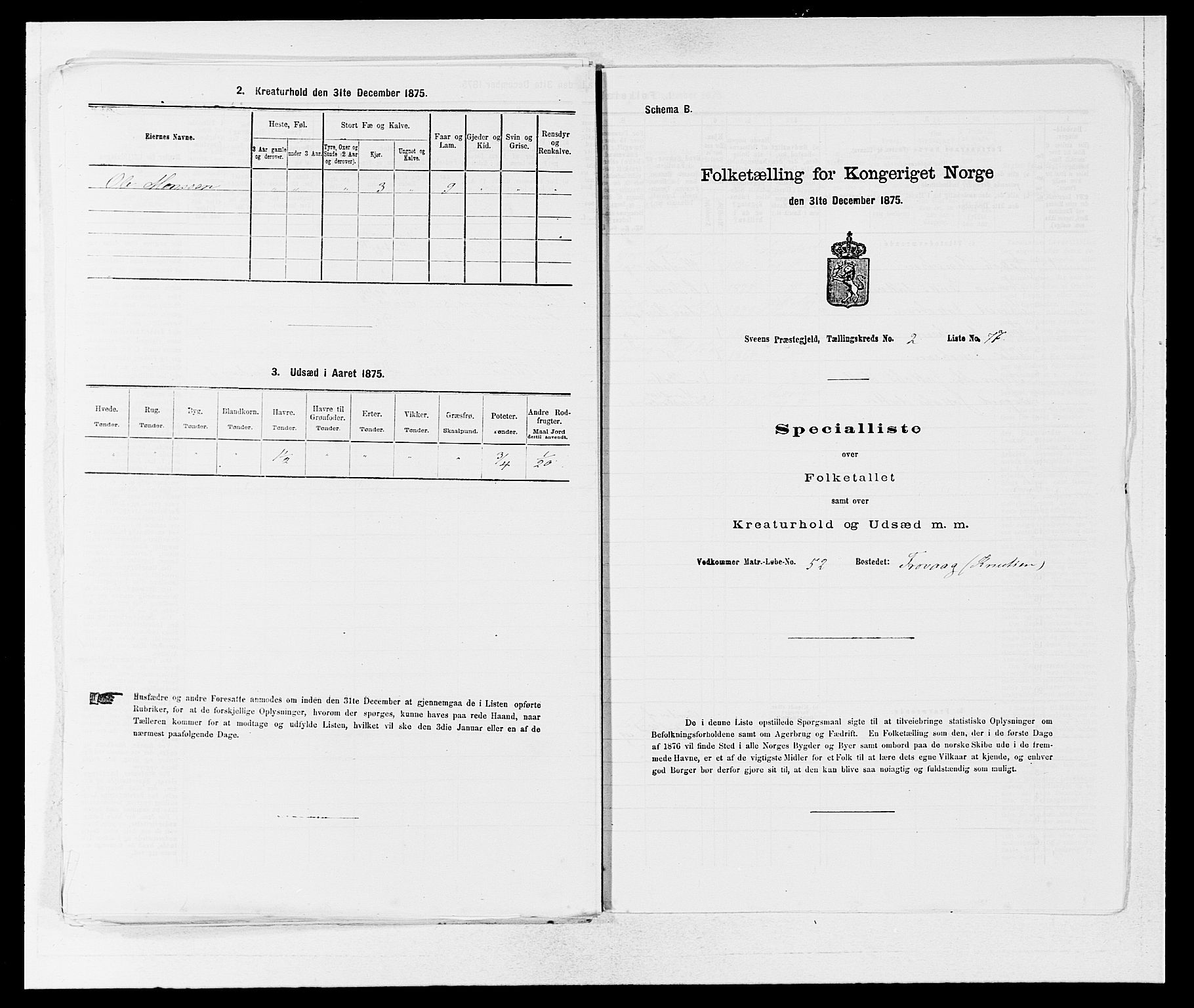 SAB, Folketelling 1875 for 1216P Sveio prestegjeld, 1875, s. 282