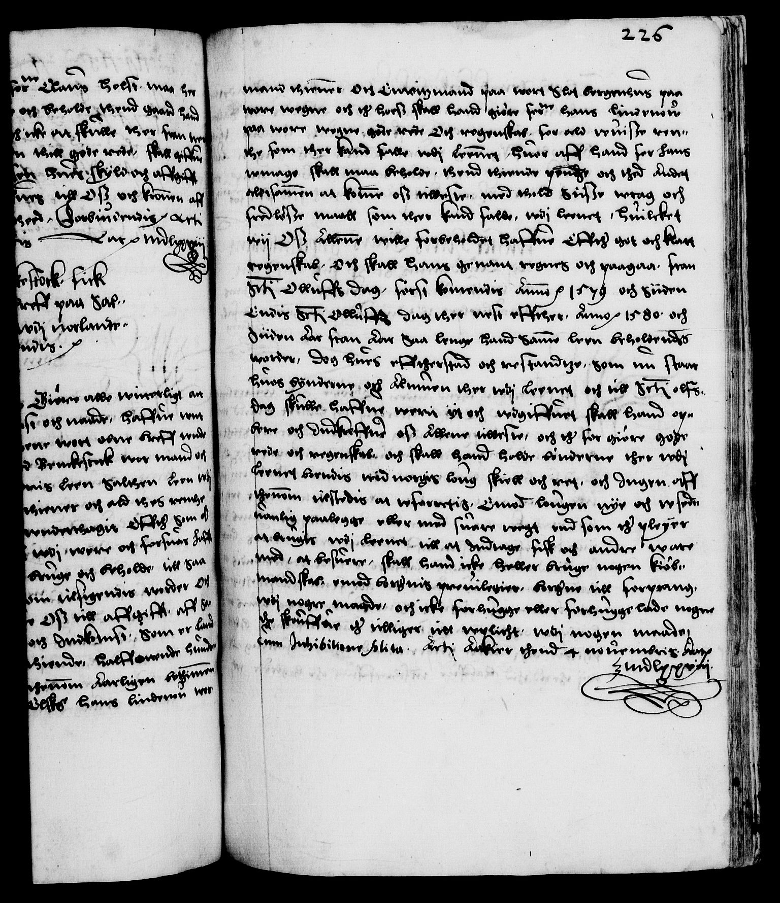 Danske Kanselli 1572-1799, RA/EA-3023/F/Fc/Fca/Fcaa/L0001: Norske registre (mikrofilm), 1572-1588, s. 226a