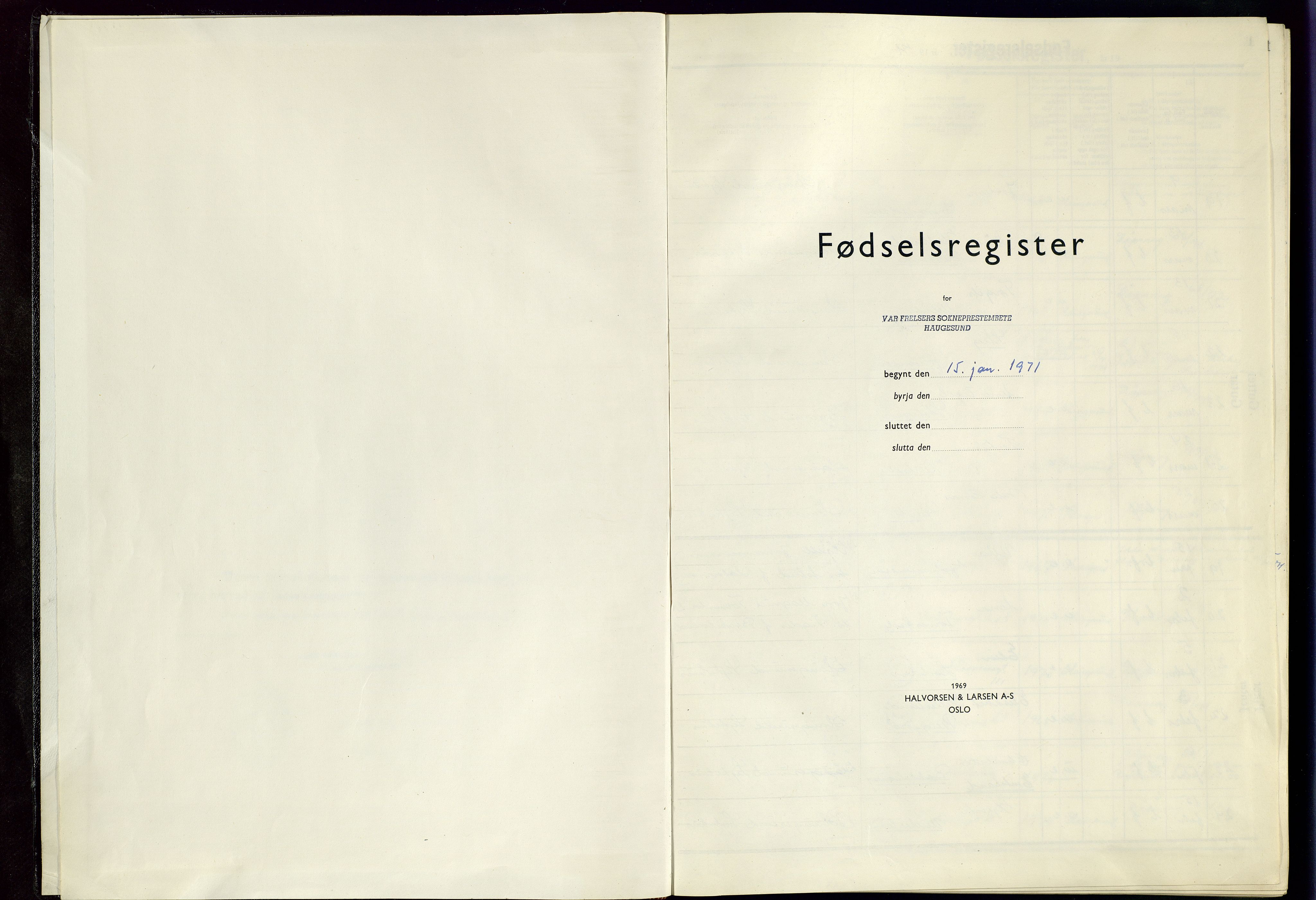 Vår Frelser sokneprestkontor, SAST/A -101860/I/Id/L0004: Fødselsregister nr. 4, 1971-1982