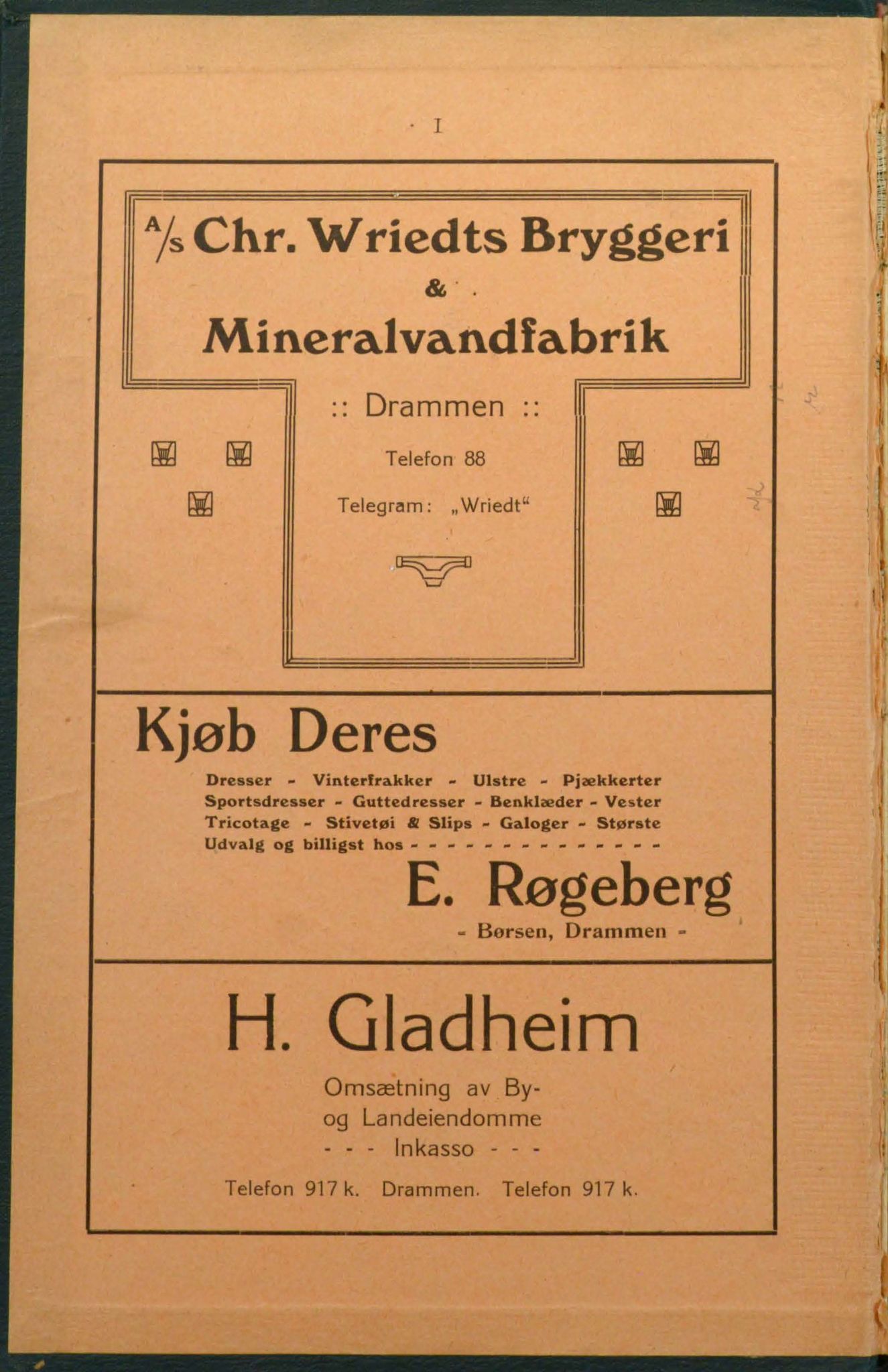 Drammen adressebok, DRMK/-, 1916-1917
