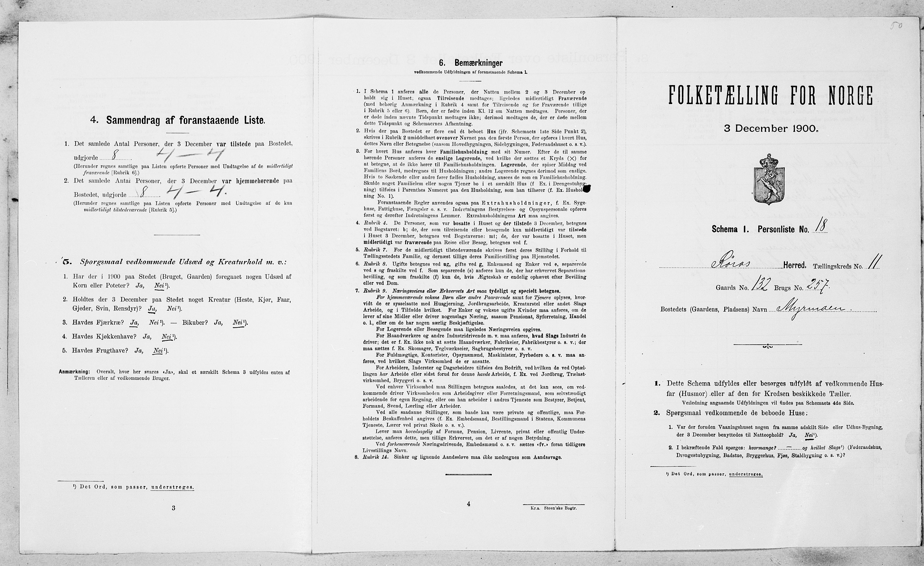 SAT, Folketelling 1900 for 1640 Røros herred, 1900, s. 1178