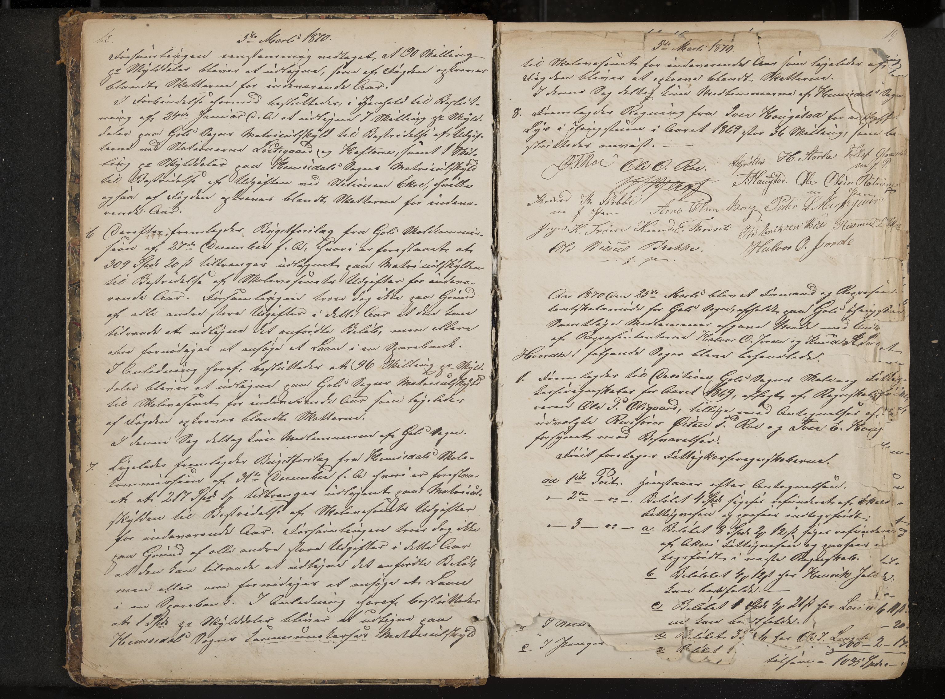Gol formannskap og sentraladministrasjon, IKAK/0617021-1/A/Aa/L0002: Møtebok med register, 1870-1892, s. 12-13