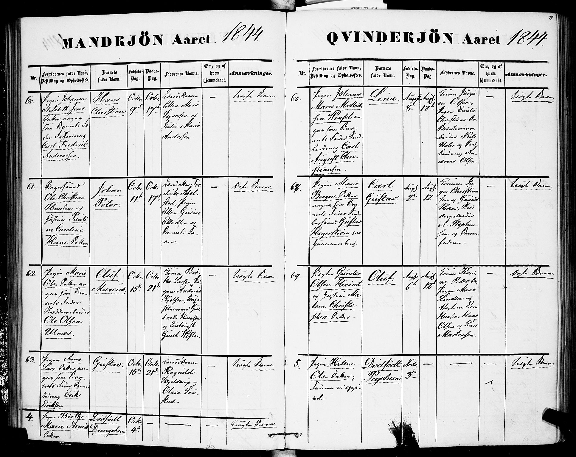 Rikshospitalet prestekontor Kirkebøker, AV/SAO-A-10309b/F/L0003: Ministerialbok nr. 3, 1841-1853, s. 79