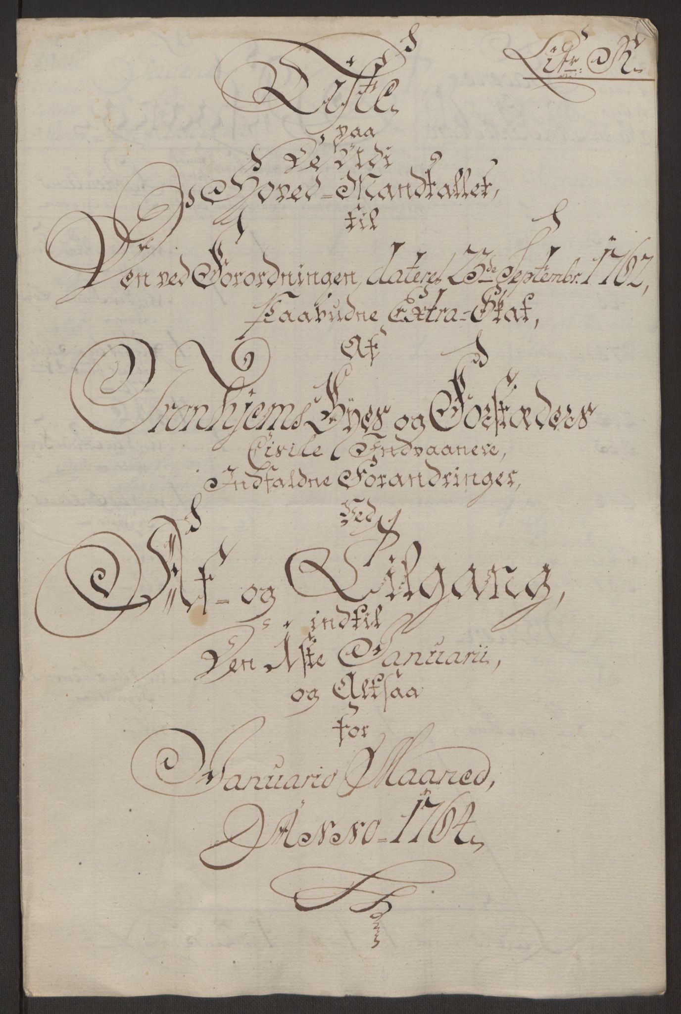 Rentekammeret inntil 1814, Reviderte regnskaper, Byregnskaper, AV/RA-EA-4066/R/Rs/L0516/0001: [S9] Kontribusjonsregnskap / Ekstraskatt, 1762-1767, s. 183