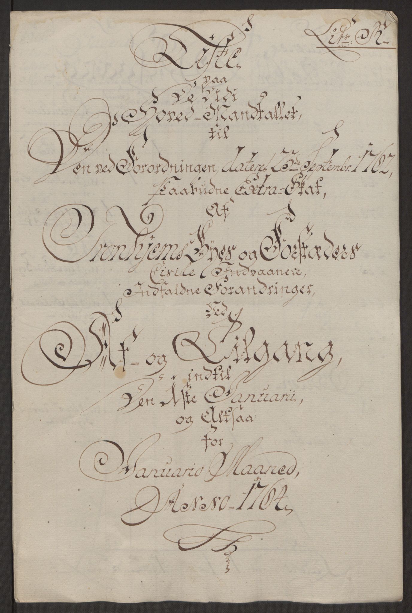 Rentekammeret inntil 1814, Reviderte regnskaper, Byregnskaper, RA/EA-4066/R/Rs/L0516/0001: [S9] Kontribusjonsregnskap / Ekstraskatt, 1762-1767, s. 183