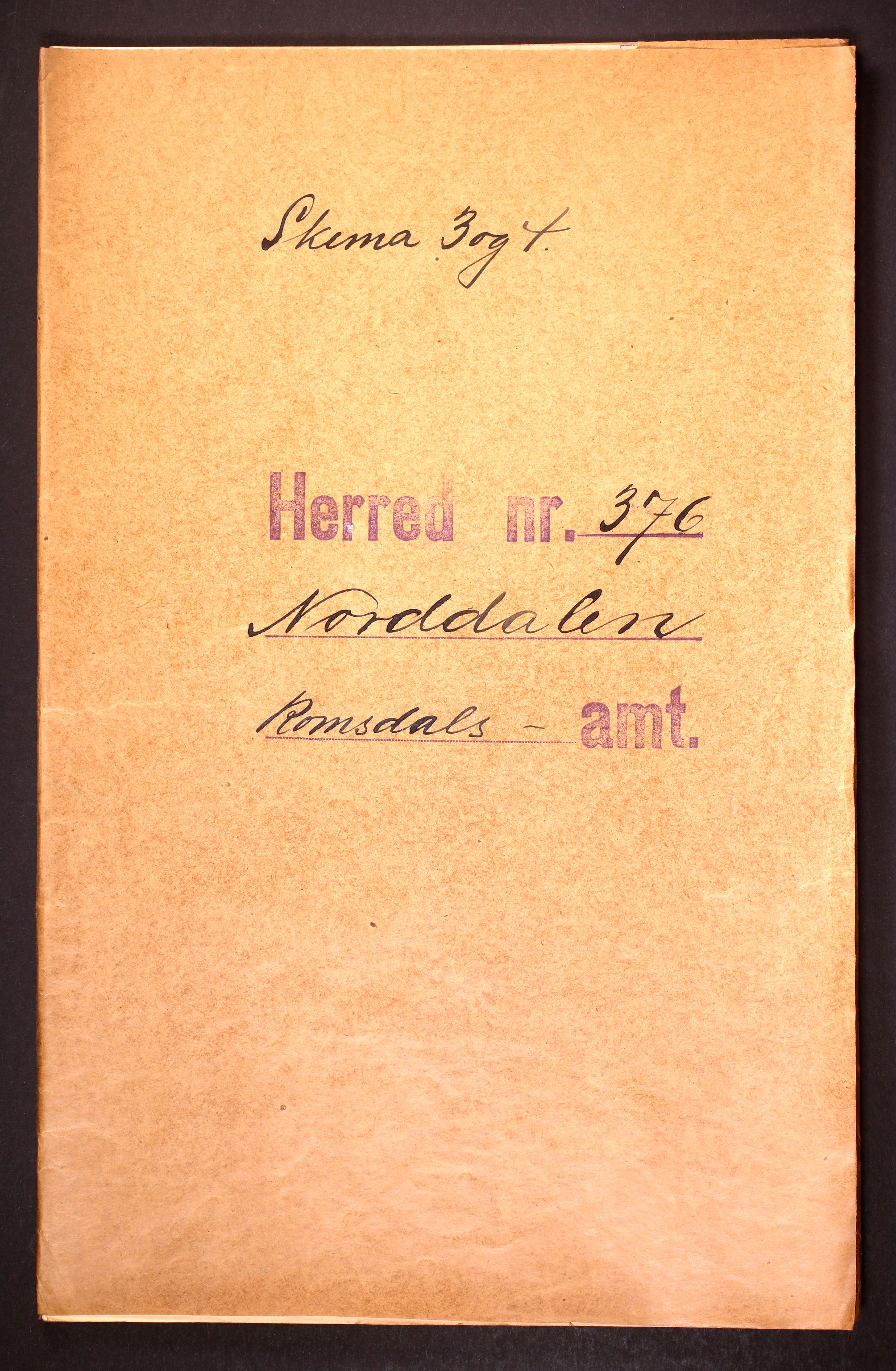 RA, Folketelling 1910 for 1524 Norddal herred, 1910, s. 1