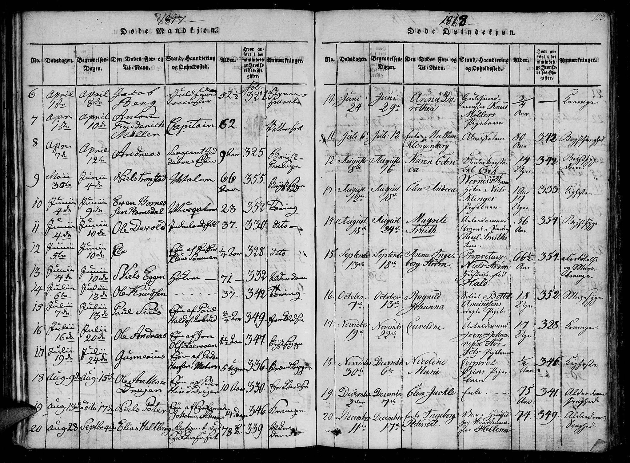 Ministerialprotokoller, klokkerbøker og fødselsregistre - Sør-Trøndelag, AV/SAT-A-1456/602/L0107: Ministerialbok nr. 602A05, 1815-1821, s. 103