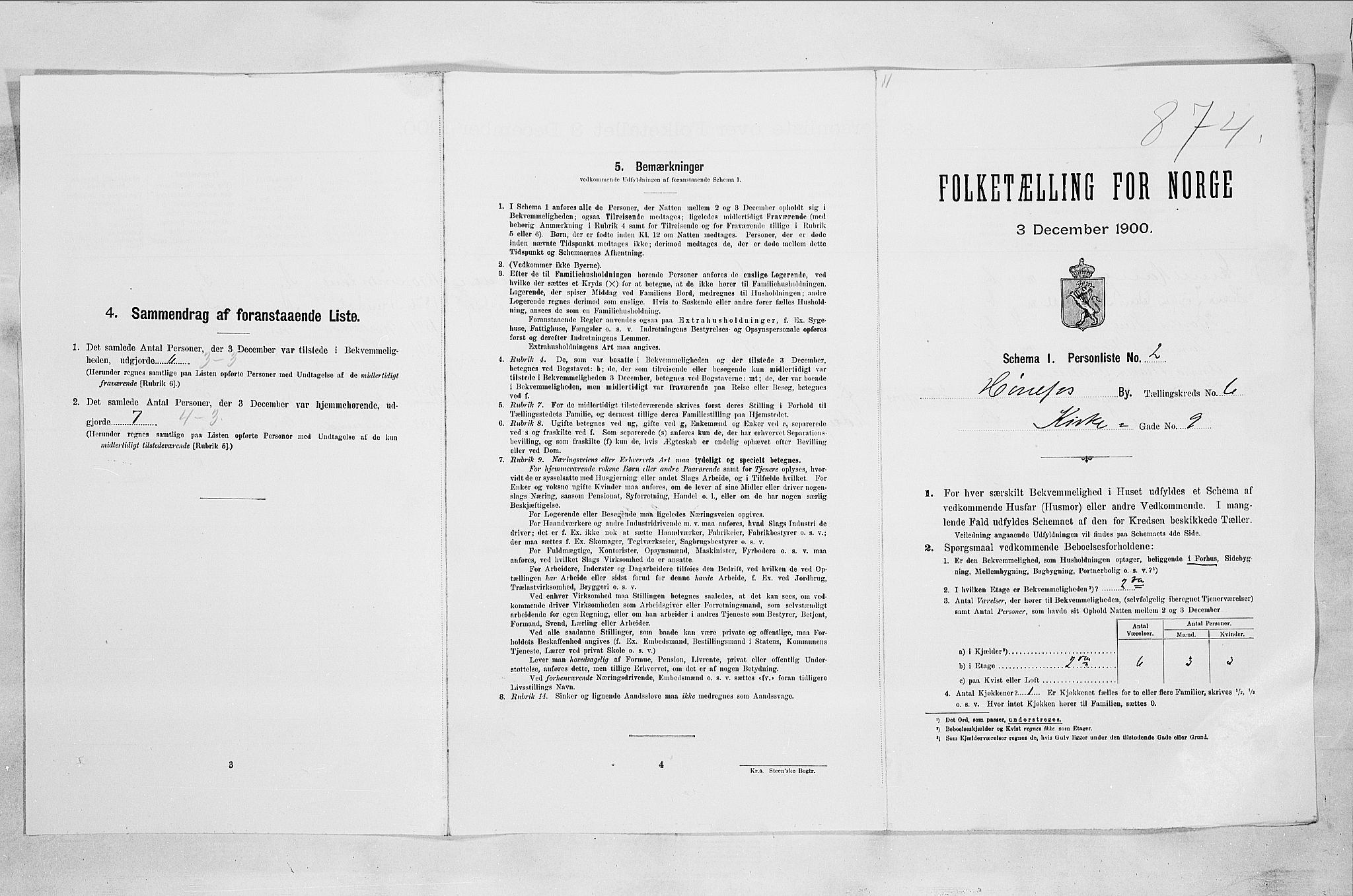 RA, Folketelling 1900 for 0601 Hønefoss kjøpstad, 1900, s. 587