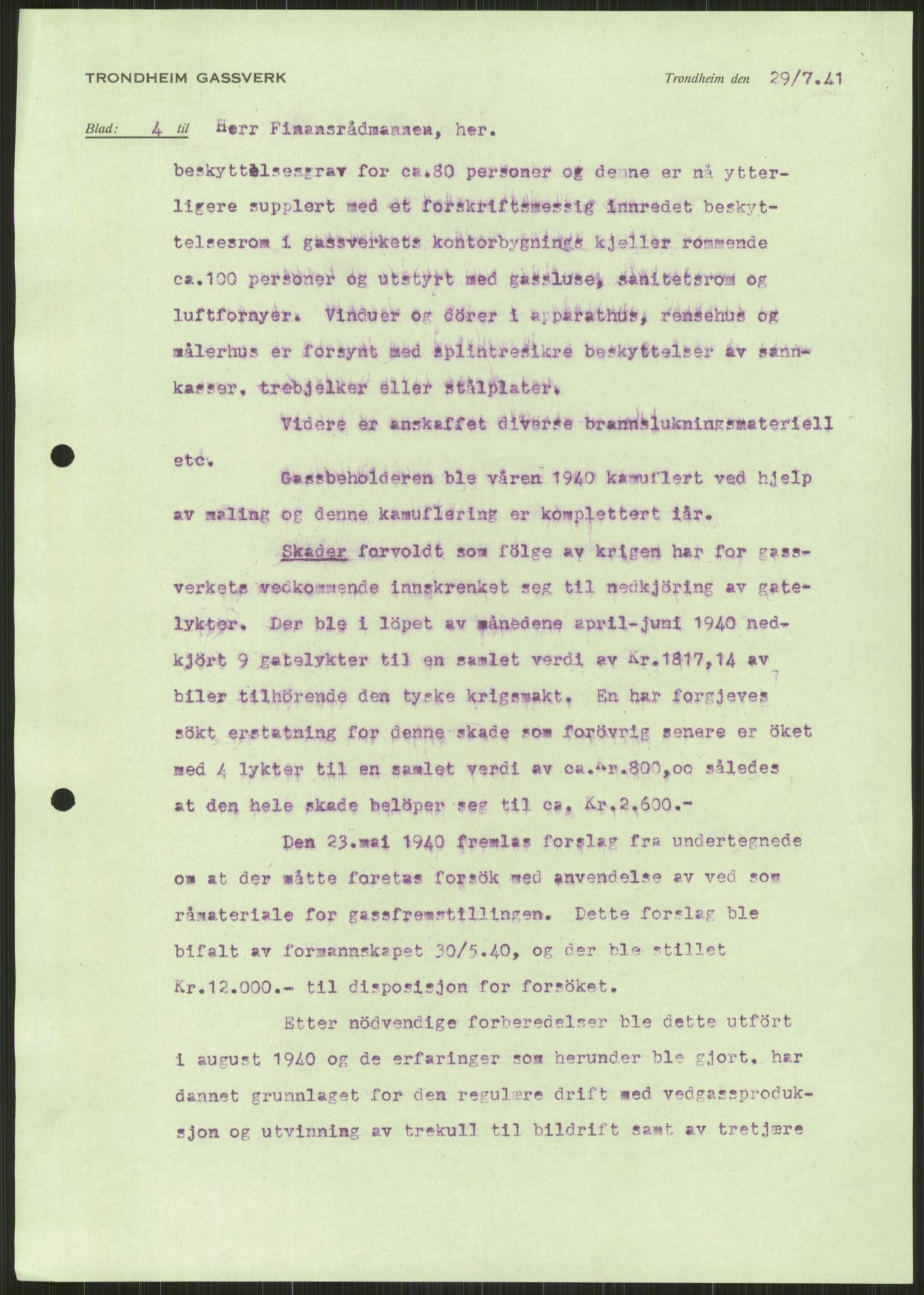 Forsvaret, Forsvarets krigshistoriske avdeling, RA/RAFA-2017/Y/Ya/L0016: II-C-11-31 - Fylkesmenn.  Rapporter om krigsbegivenhetene 1940., 1940, s. 239