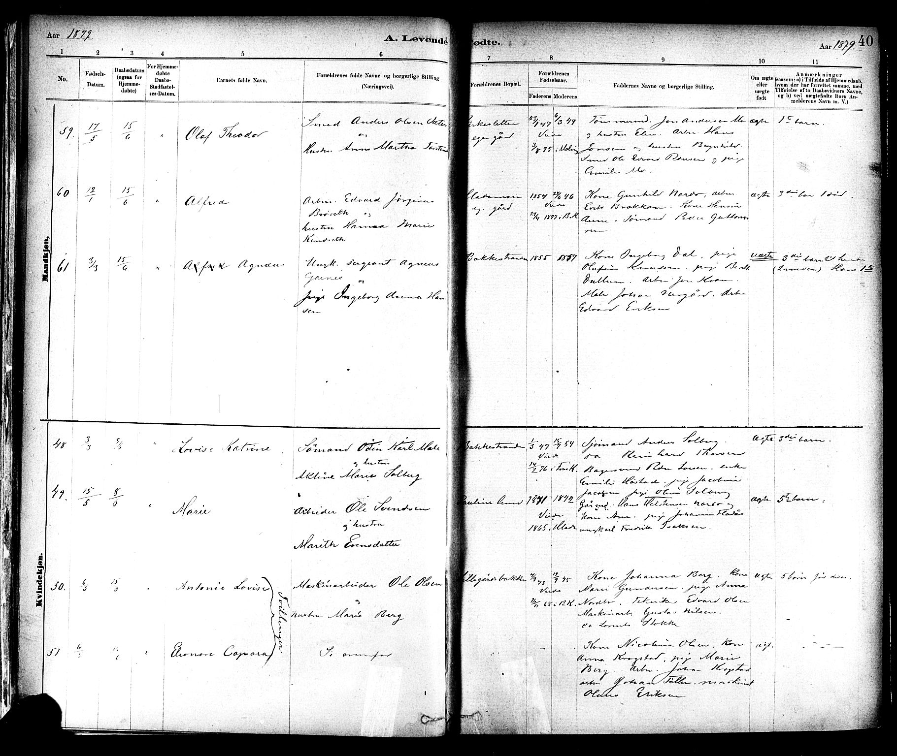 Ministerialprotokoller, klokkerbøker og fødselsregistre - Sør-Trøndelag, SAT/A-1456/604/L0188: Ministerialbok nr. 604A09, 1878-1892, s. 40