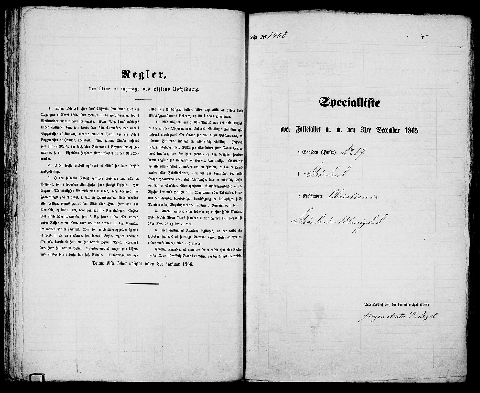 RA, Folketelling 1865 for 0301 Kristiania kjøpstad, 1865, s. 3199