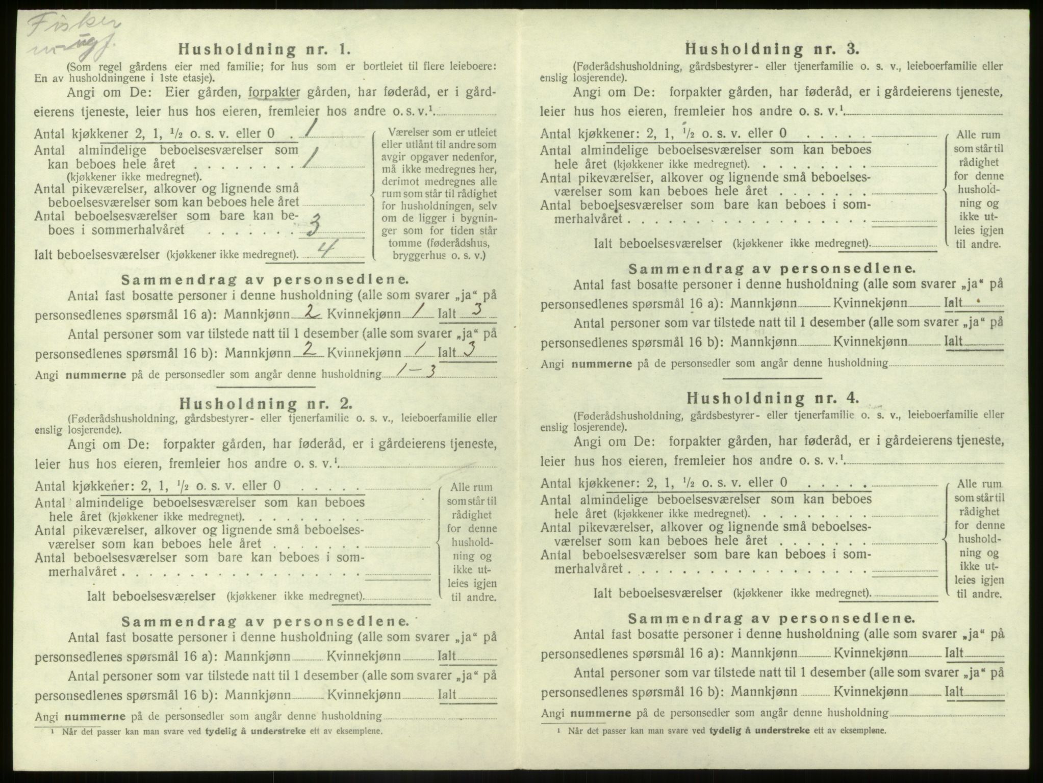 SAB, Folketelling 1920 for 1437 Kinn herred, 1920, s. 611