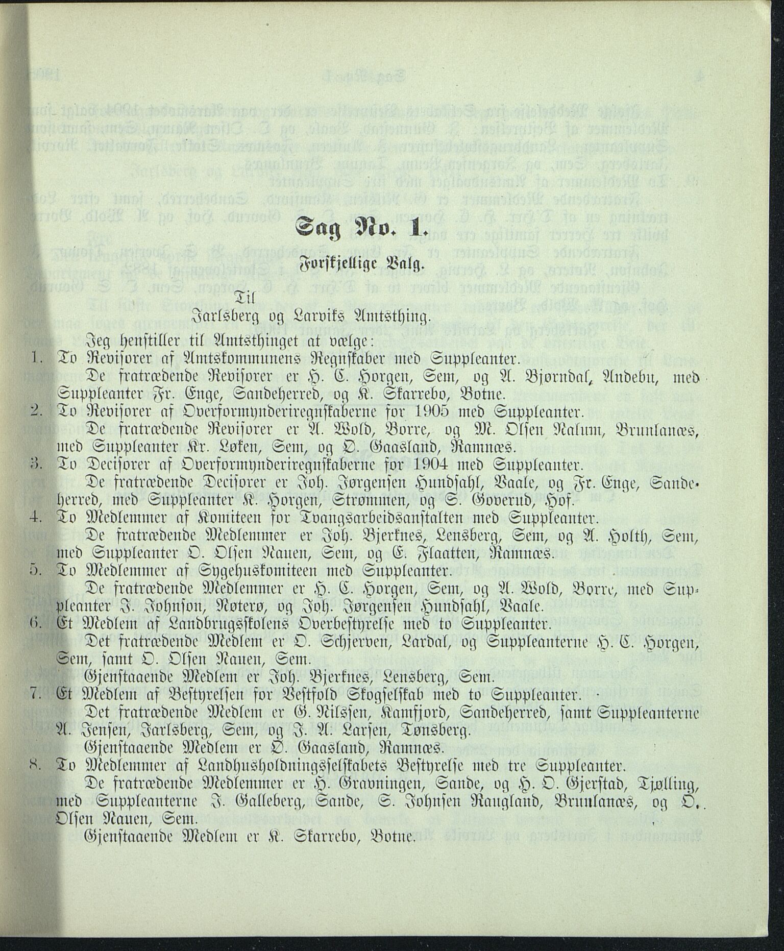 Vestfold fylkeskommune. Fylkestinget, VEMU/A-1315/A/Ab/Abb/L0052: Fylkestingsforhandlinger, 1905, s. 3