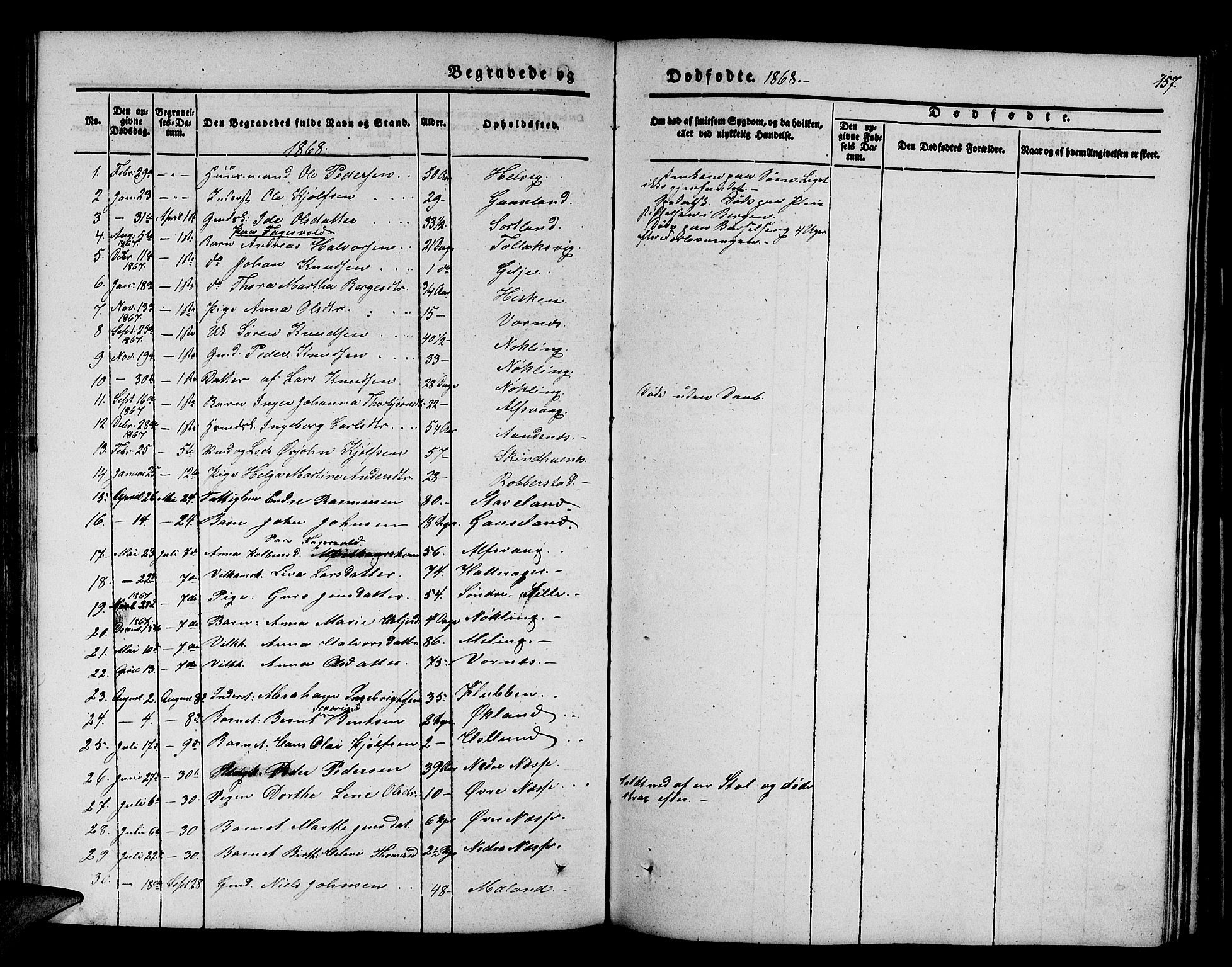 Finnås sokneprestembete, AV/SAB-A-99925/H/Ha/Hab/Habb/L0001: Klokkerbok nr. B 1, 1851-1870, s. 157