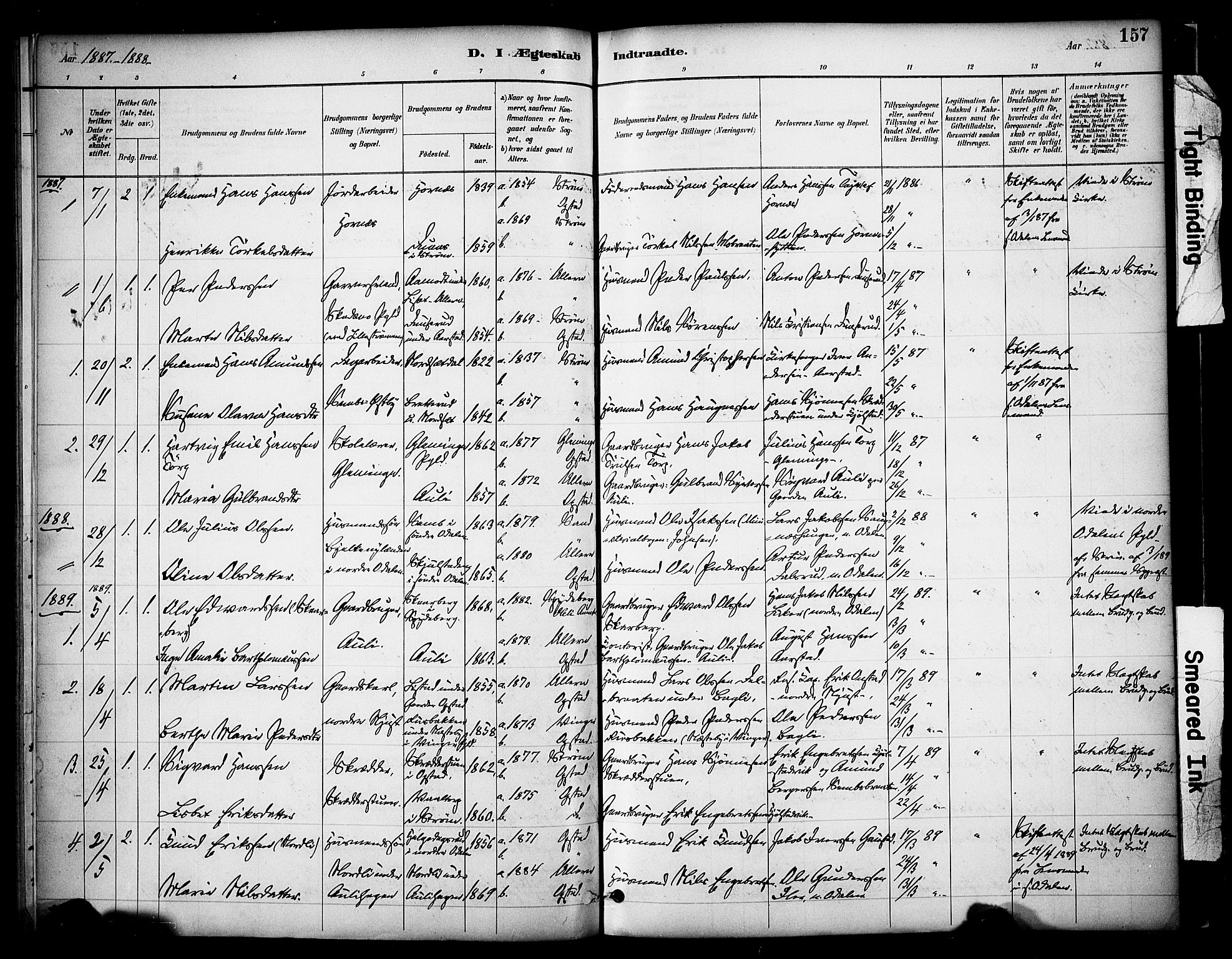 Sør-Odal prestekontor, AV/SAH-PREST-030/H/Ha/Haa/L0009: Ministerialbok nr. 9, 1886-1926, s. 157