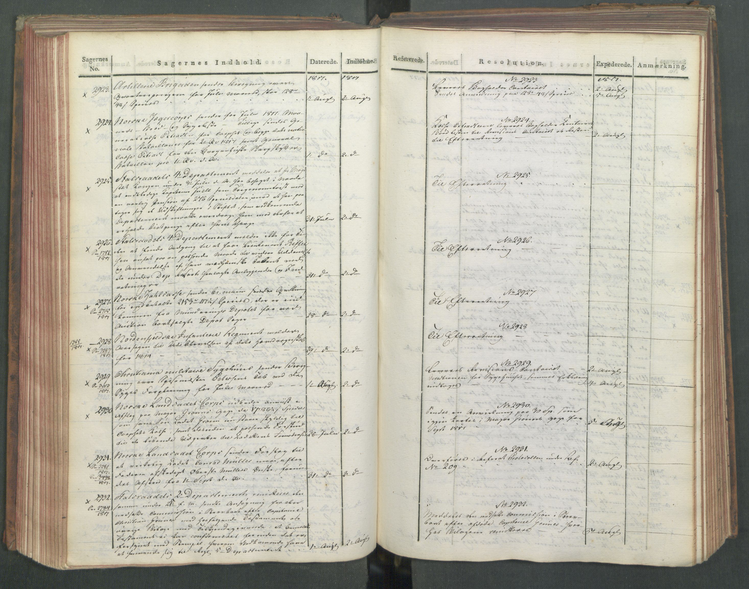 Armédepartementet, AV/RA-RAFA-3493/C/Ca/L0012: 6. Departements Journal, 1817