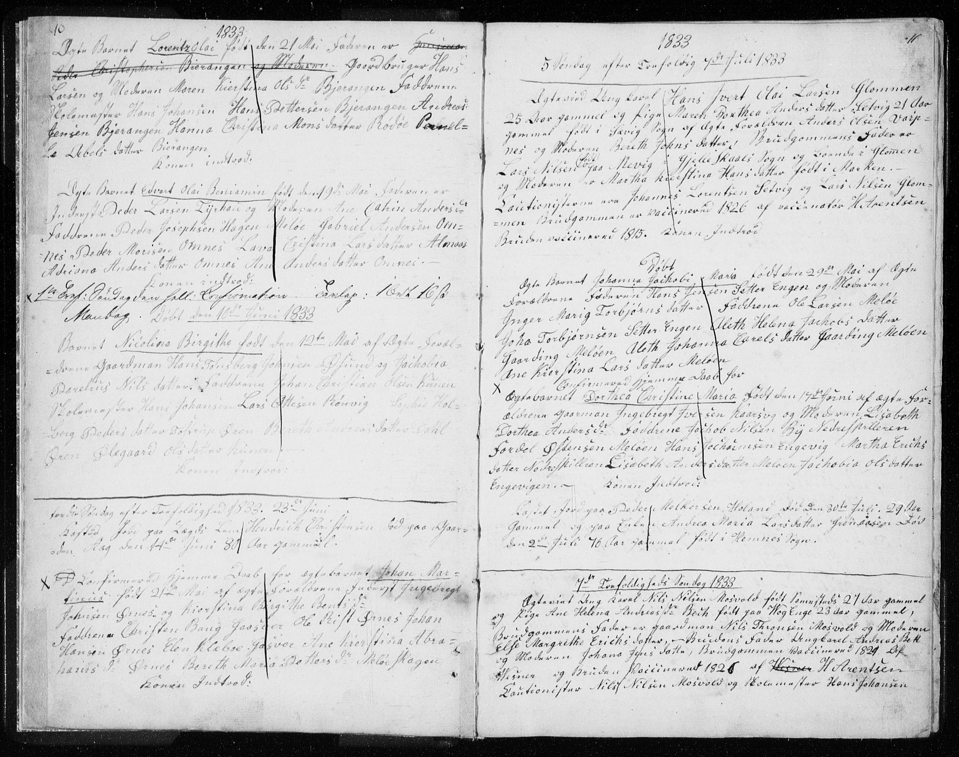 Ministerialprotokoller, klokkerbøker og fødselsregistre - Nordland, AV/SAT-A-1459/843/L0632: Klokkerbok nr. 843C01, 1833-1853, s. 10-11