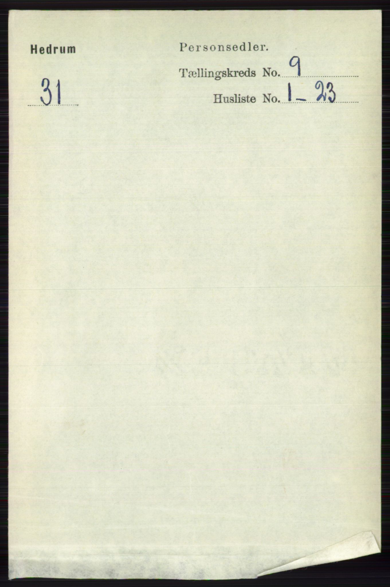 RA, Folketelling 1891 for 0727 Hedrum herred, 1891, s. 3916