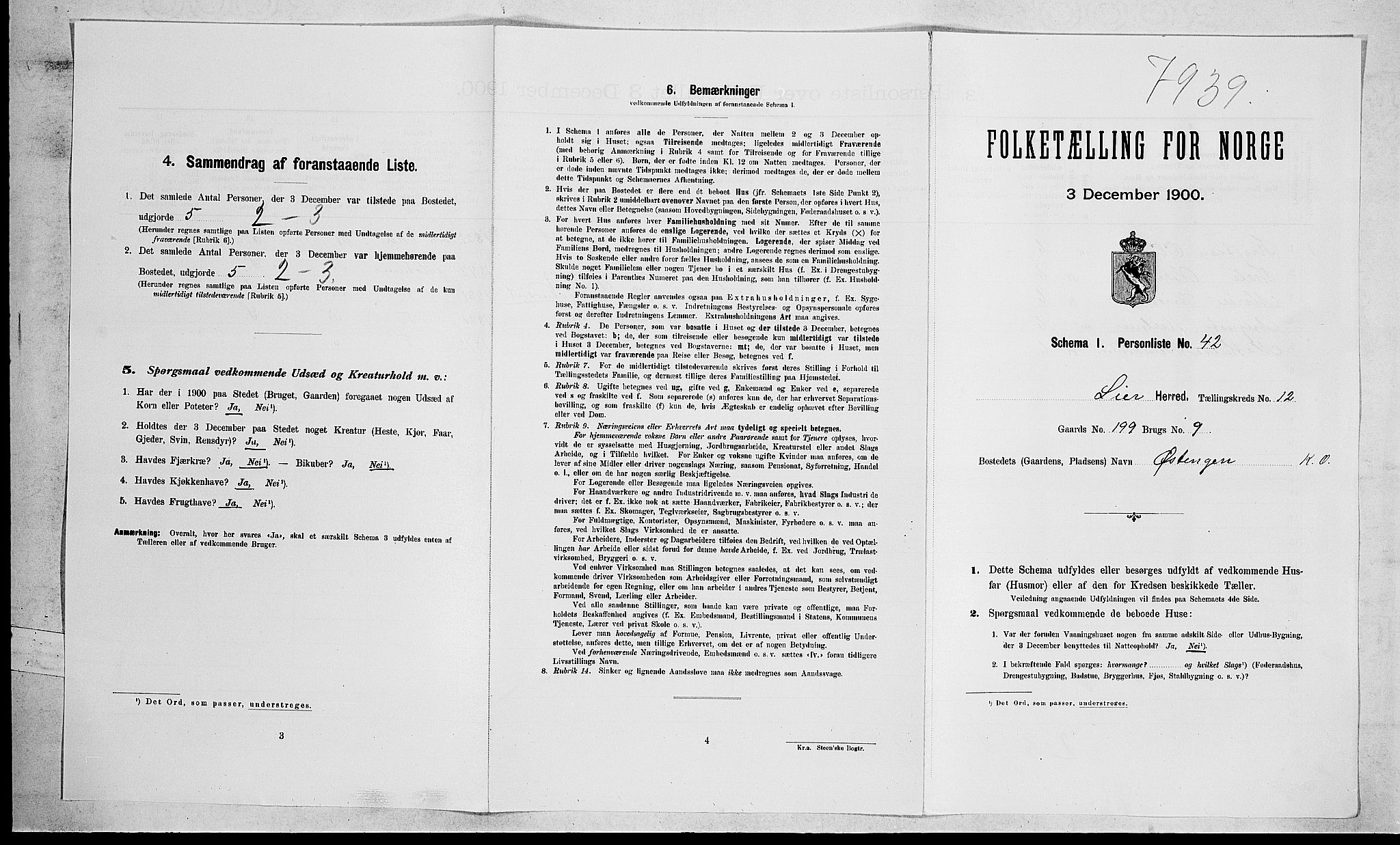 RA, Folketelling 1900 for 0626 Lier herred, 1900, s. 2098