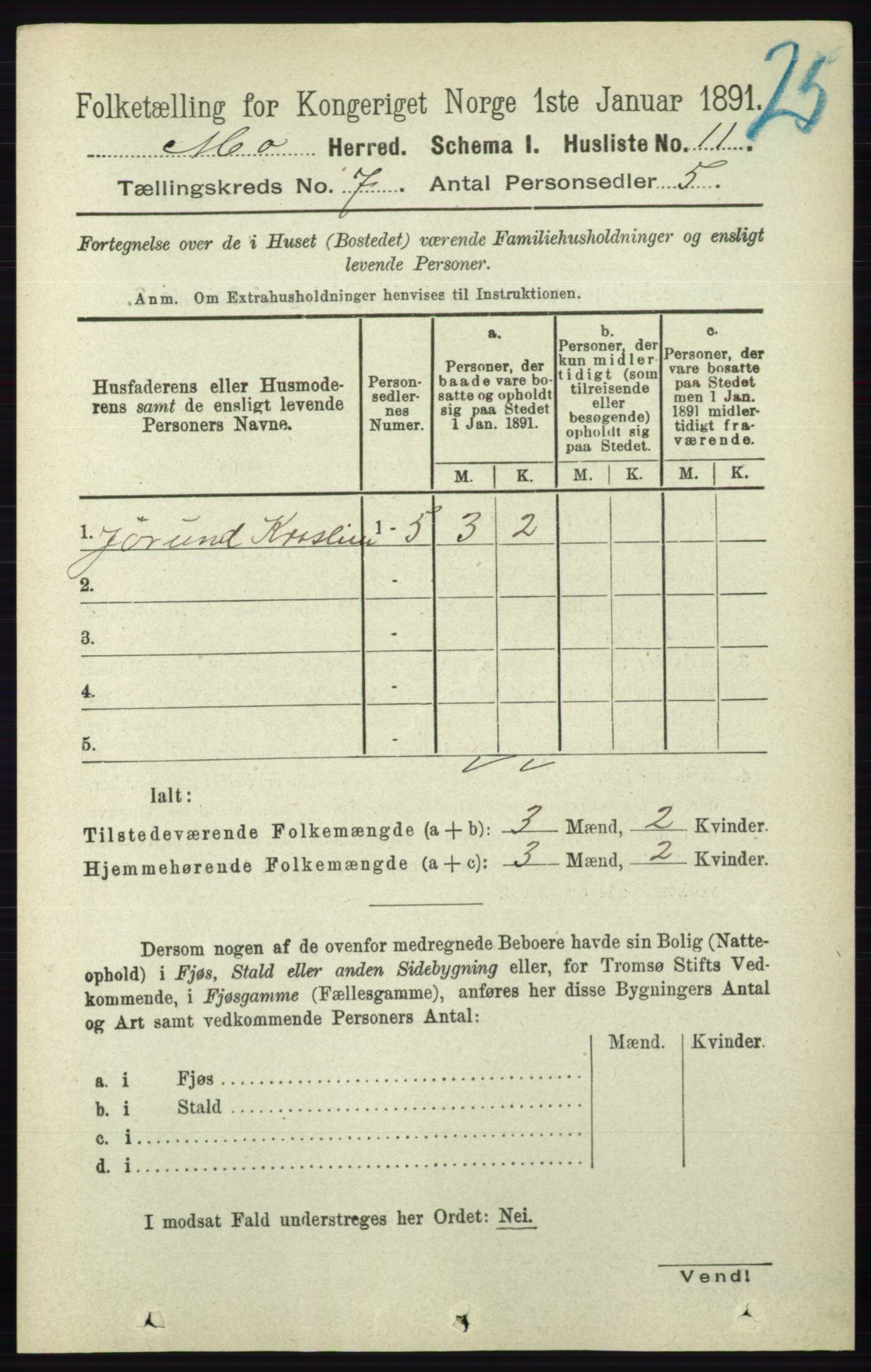 RA, Folketelling 1891 for 0832 Mo herred, 1891, s. 1733