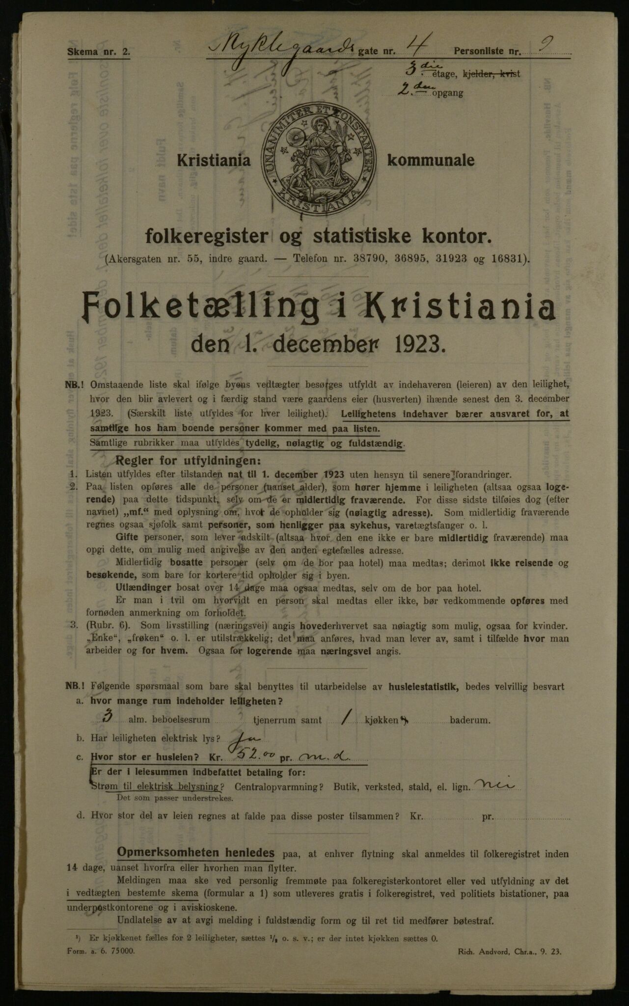 OBA, Kommunal folketelling 1.12.1923 for Kristiania, 1923, s. 75270