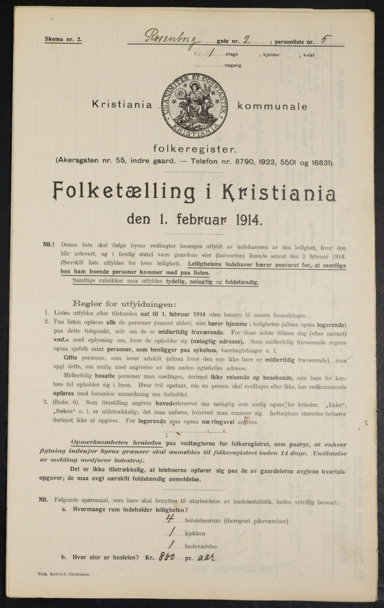 OBA, Kommunal folketelling 1.2.1914 for Kristiania, 1914, s. 83310