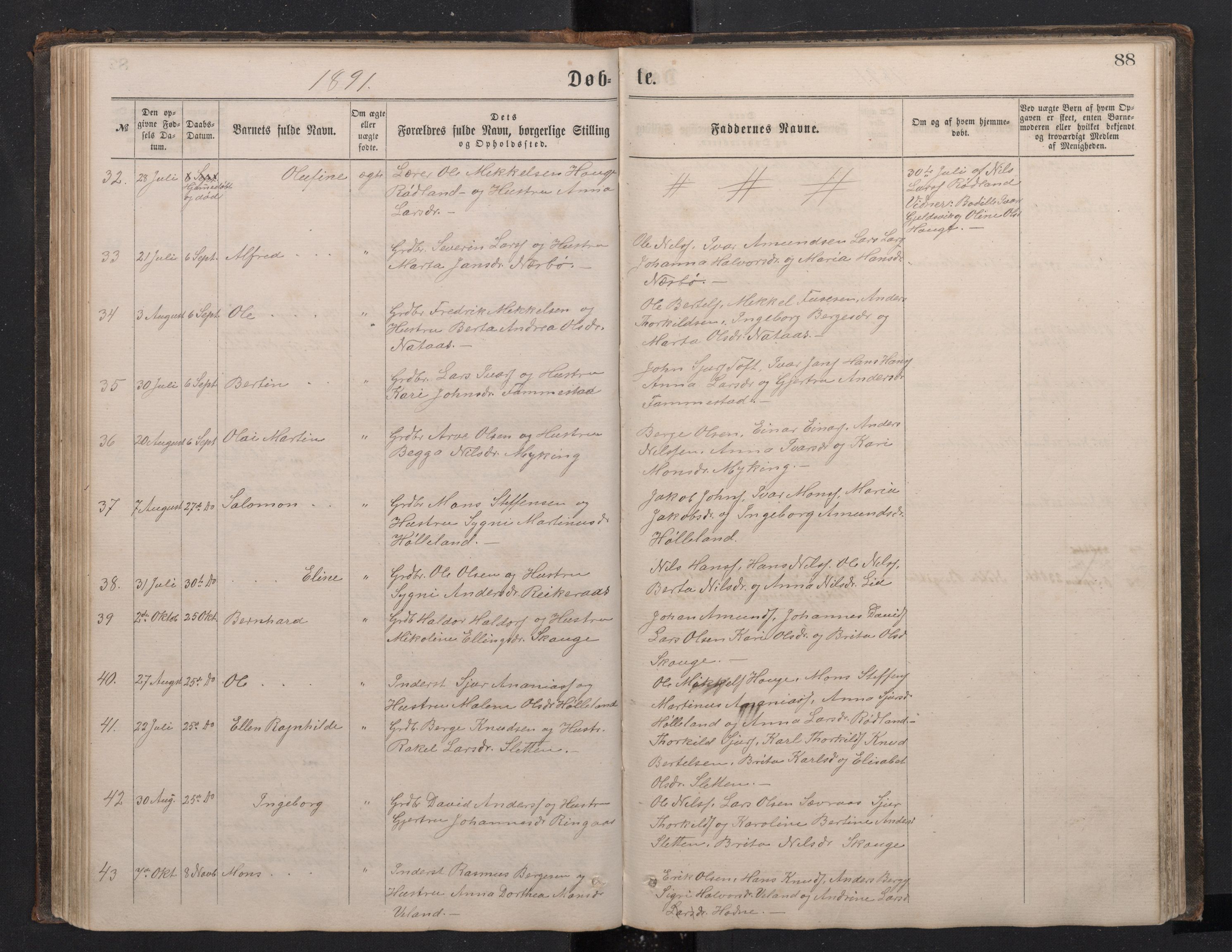 Lindås Sokneprestembete, AV/SAB-A-76701/H/Hab/Habe/L0002: Klokkerbok nr. E 2, 1867-1892, s. 87b-88a