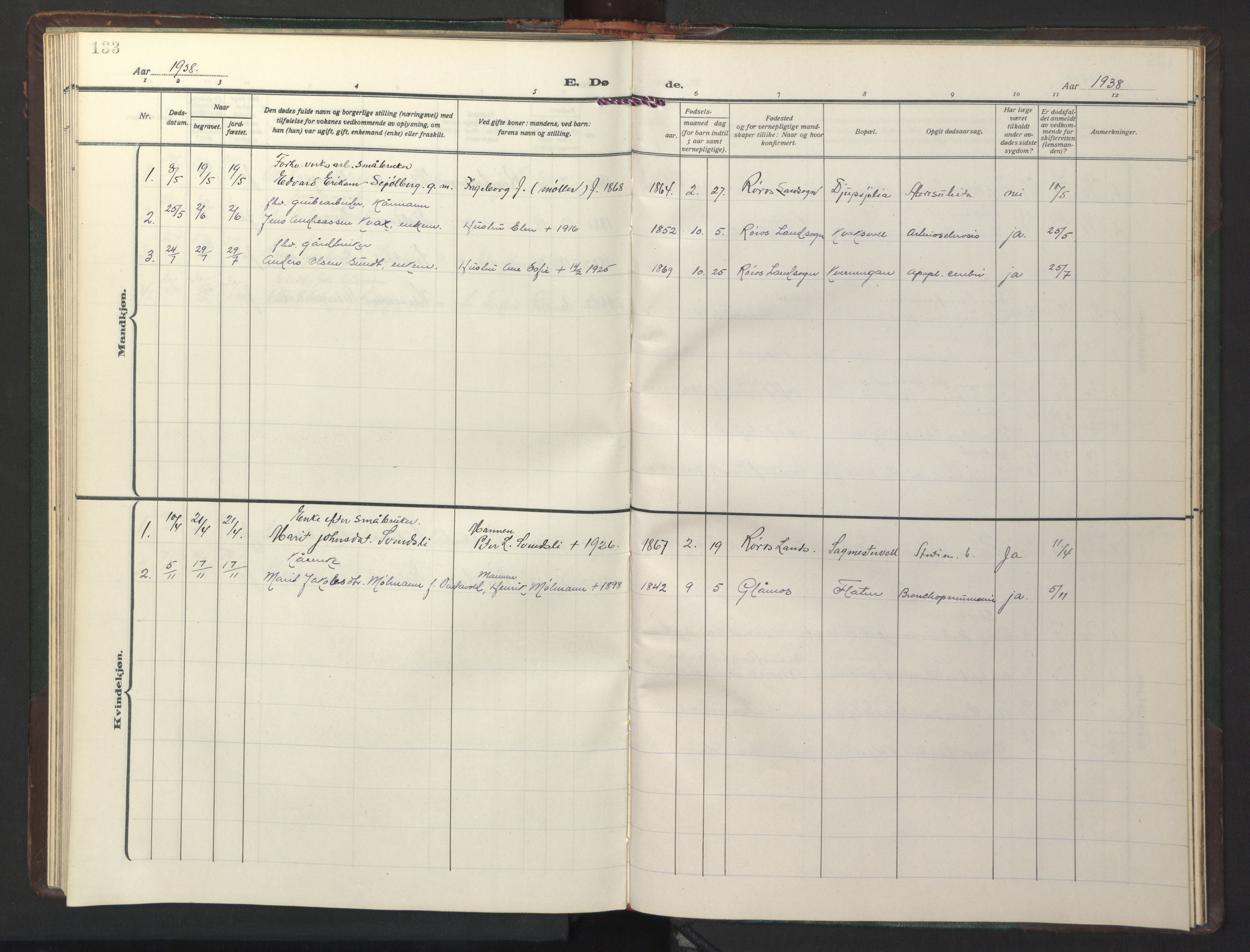 Ministerialprotokoller, klokkerbøker og fødselsregistre - Sør-Trøndelag, AV/SAT-A-1456/681/L0944: Klokkerbok nr. 681C08, 1926-1954, s. 133