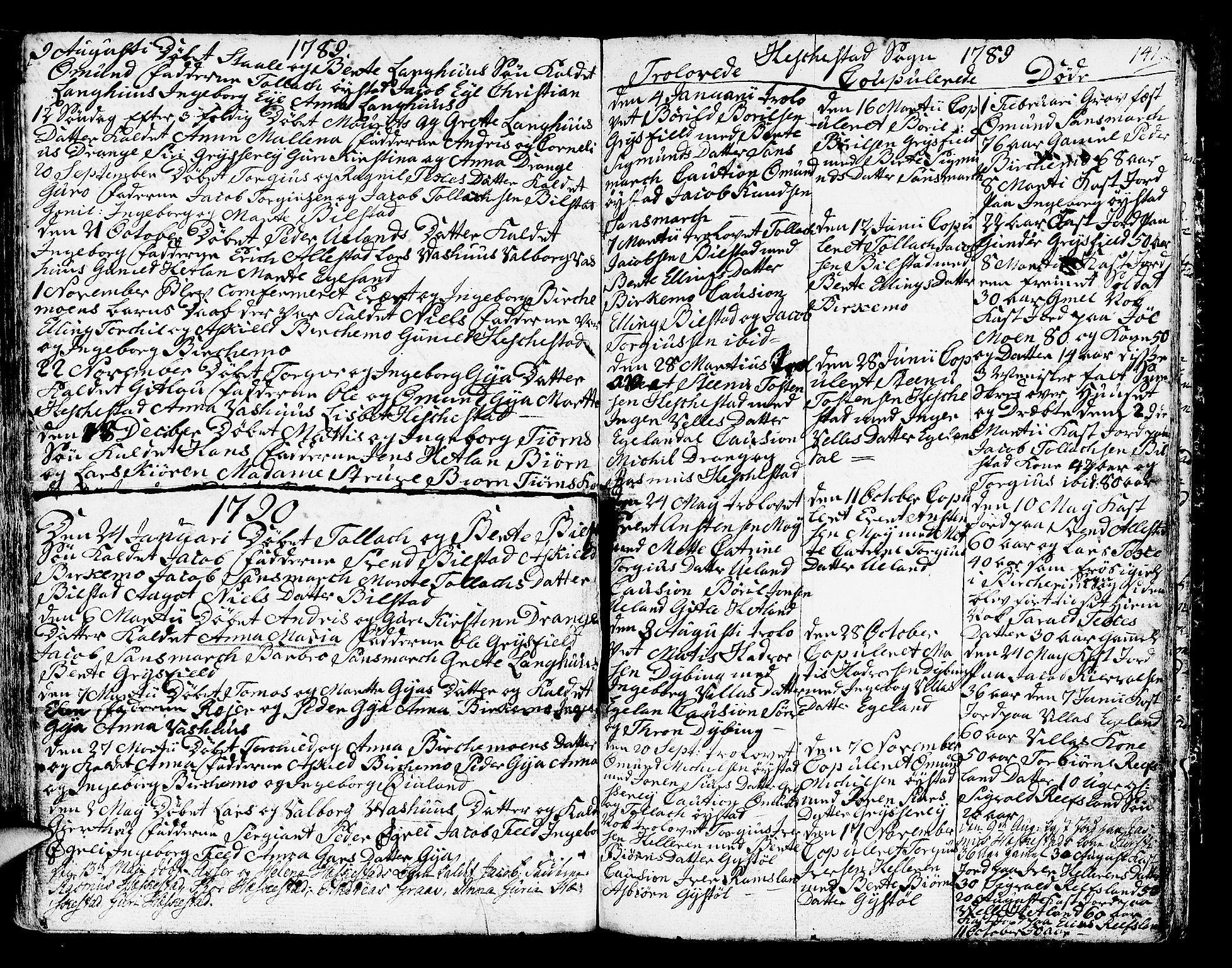 Helleland sokneprestkontor, SAST/A-101810: Ministerialbok nr. A 2 /3, 1762-1791, s. 141