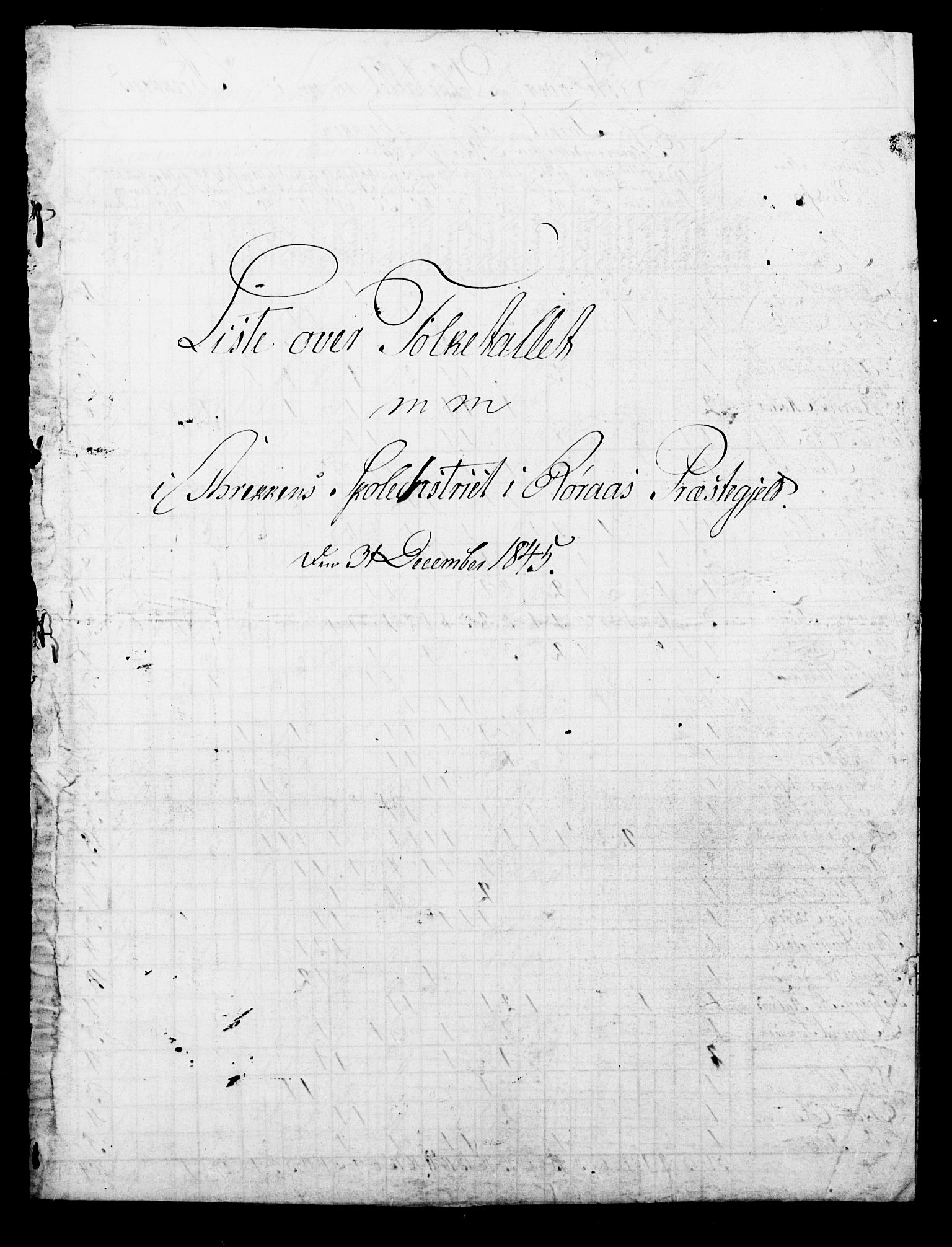 , Folketelling 1845 for 1640S1 Røros prestegjeld, Røros sokn, 1845, s. 9