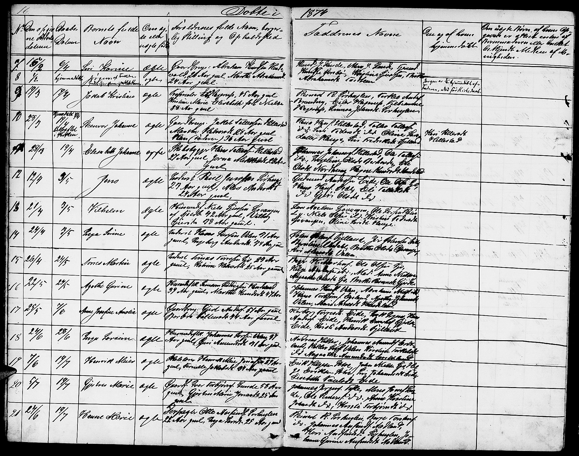 Fjelberg sokneprestembete, AV/SAB-A-75201/H/Hab: Klokkerbok nr. B 3, 1868-1888, s. 16