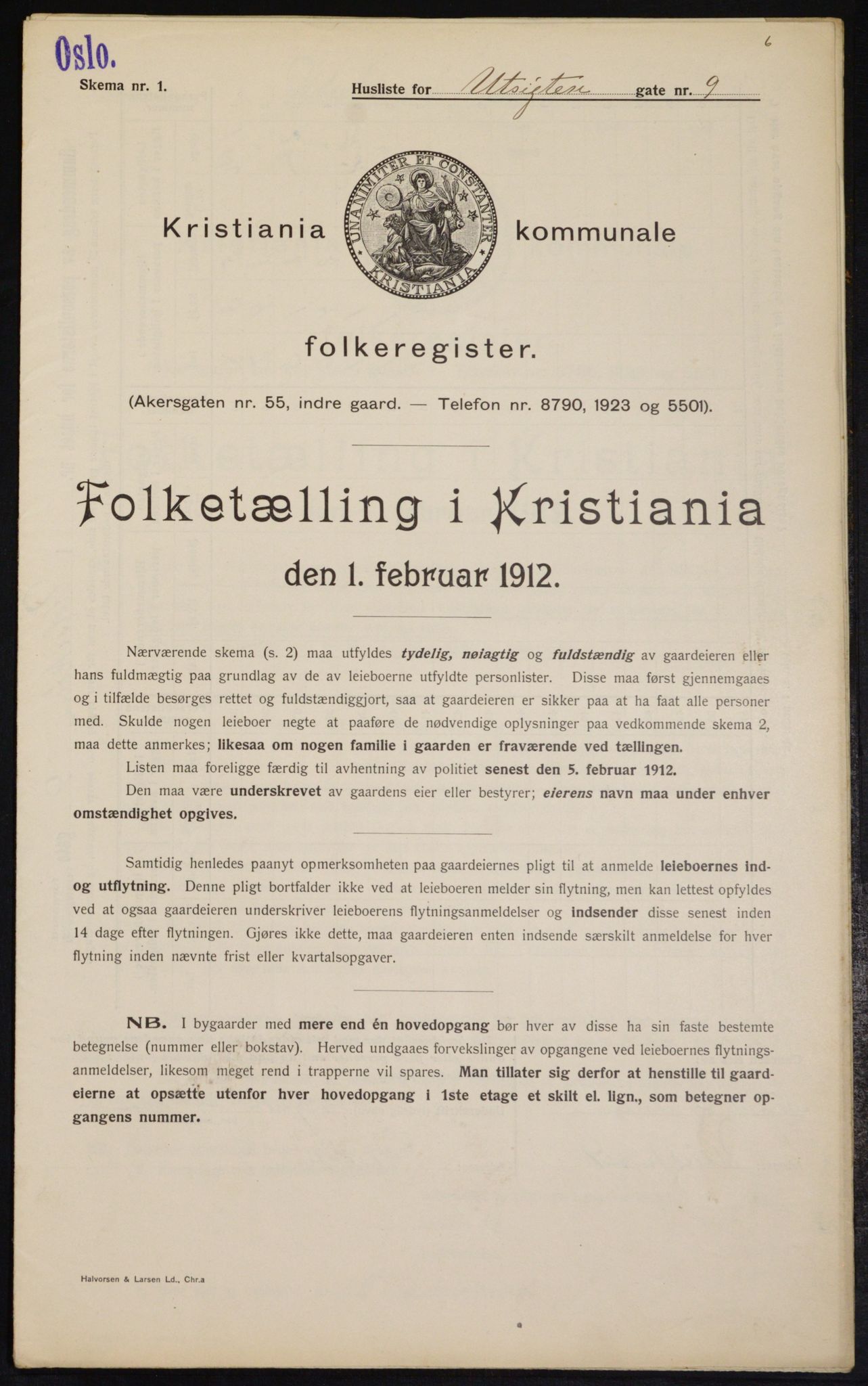 OBA, Kommunal folketelling 1.2.1912 for Kristiania, 1912, s. 121342