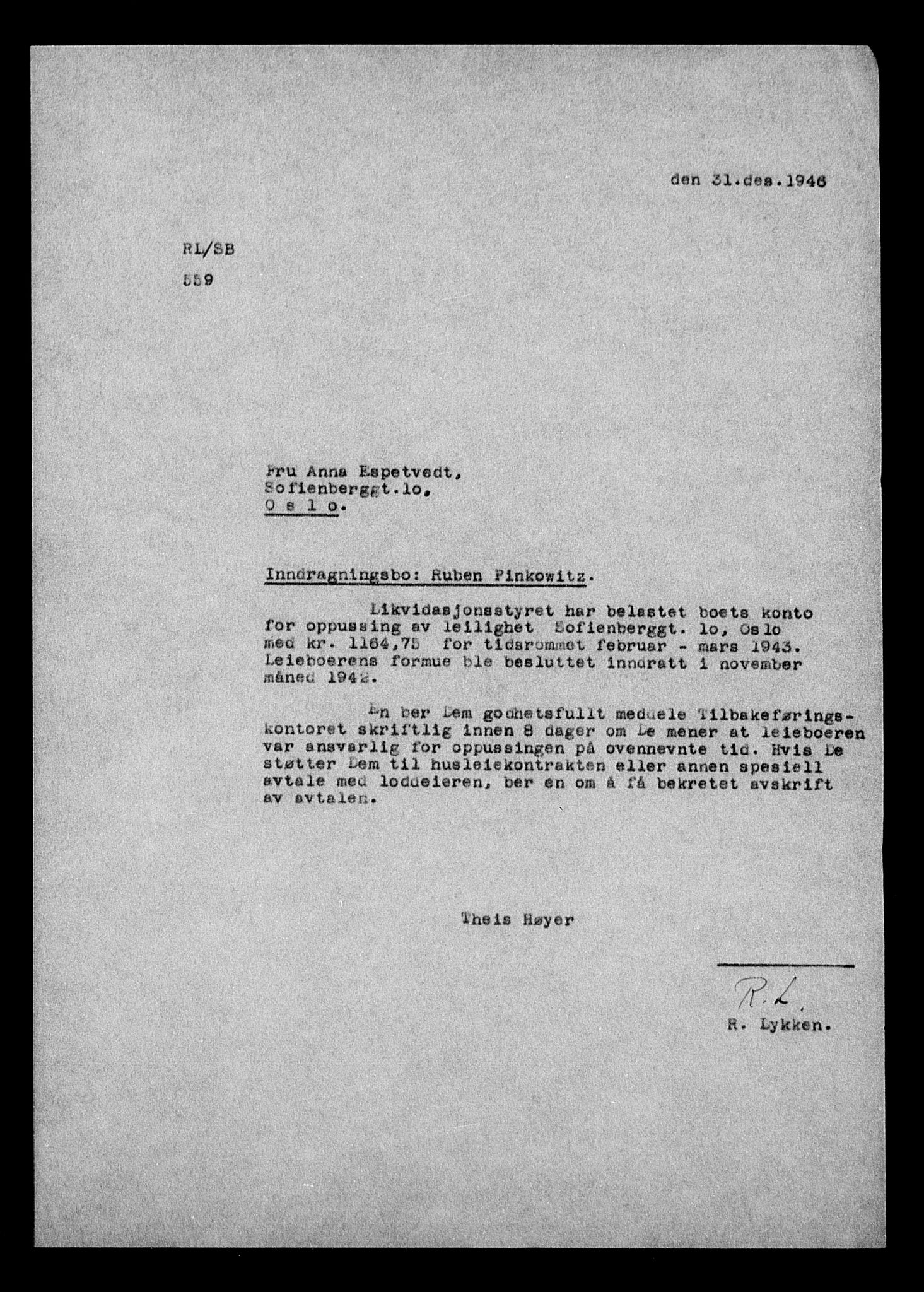 Justisdepartementet, Tilbakeføringskontoret for inndratte formuer, RA/S-1564/H/Hc/Hcc/L0969: --, 1945-1947, s. 94