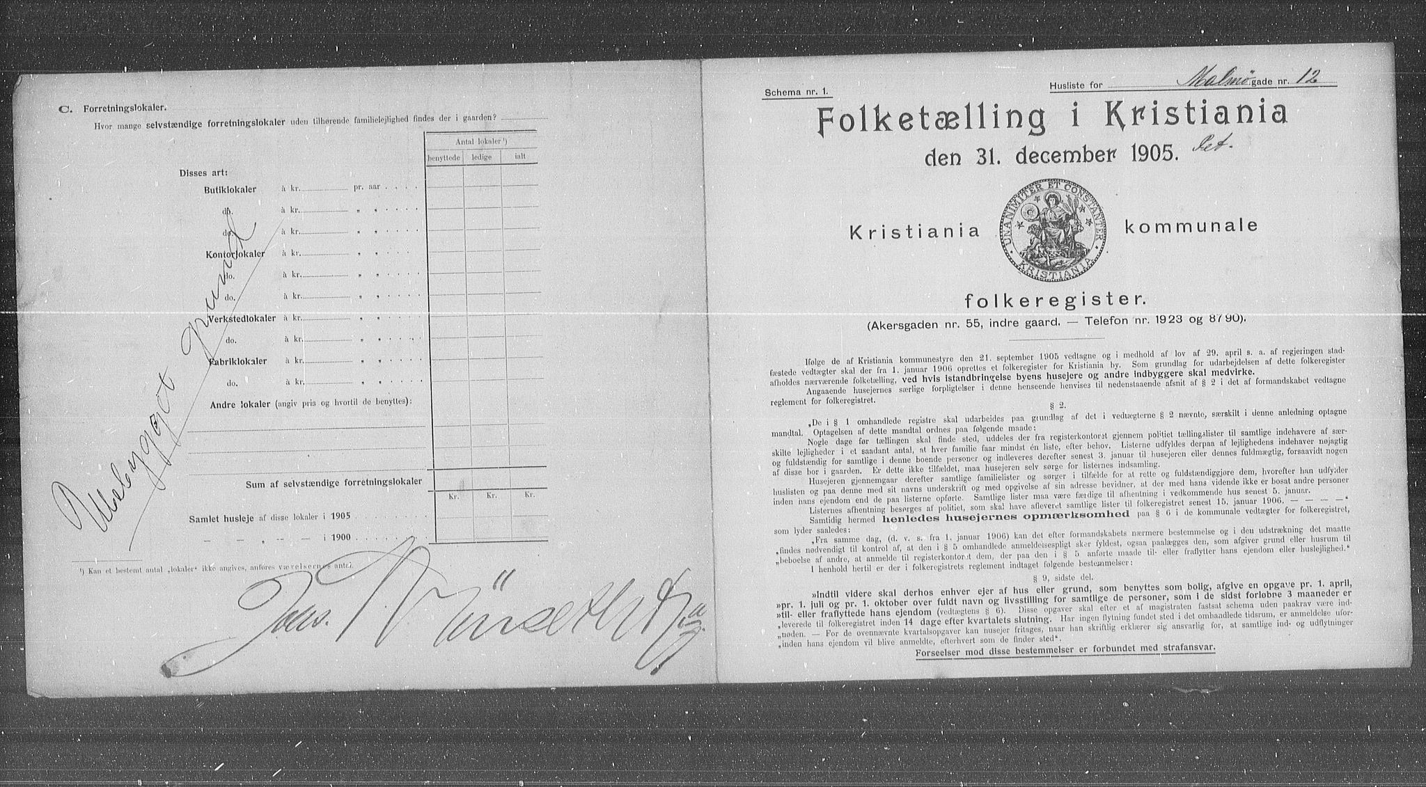 OBA, Kommunal folketelling 31.12.1905 for Kristiania kjøpstad, 1905, s. 31527