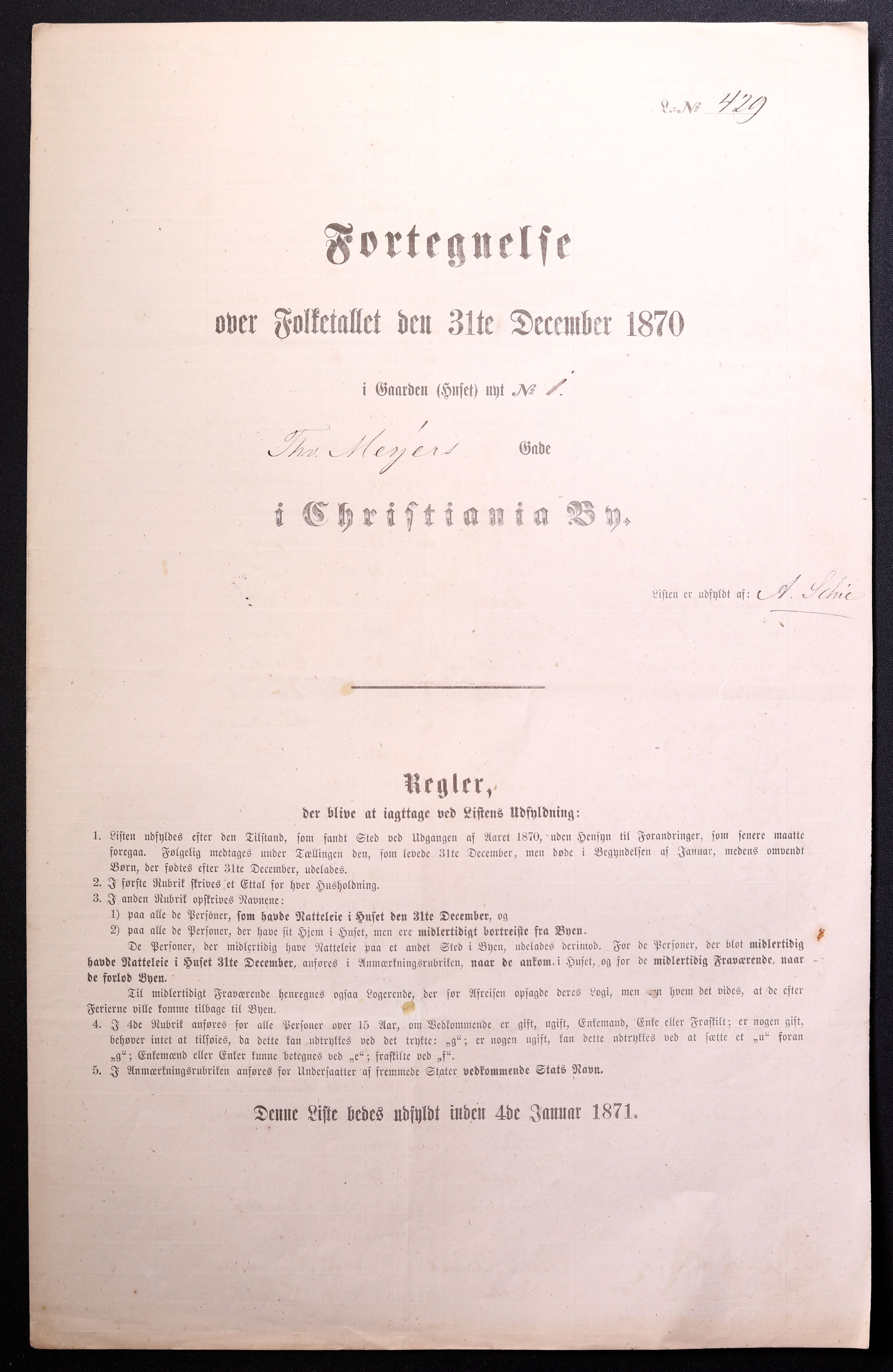 RA, Folketelling 1870 for 0301 Kristiania kjøpstad, 1870, s. 4243