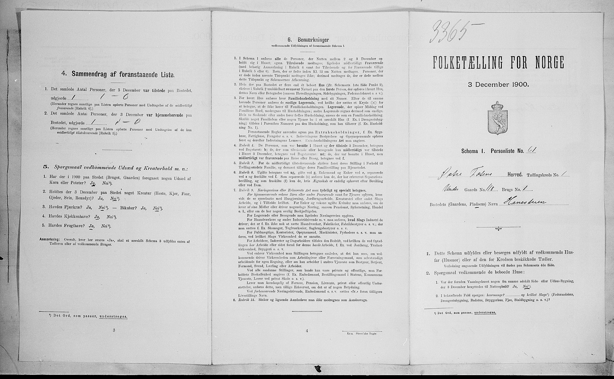 SAH, Folketelling 1900 for 0528 Østre Toten herred, 1900, s. 317