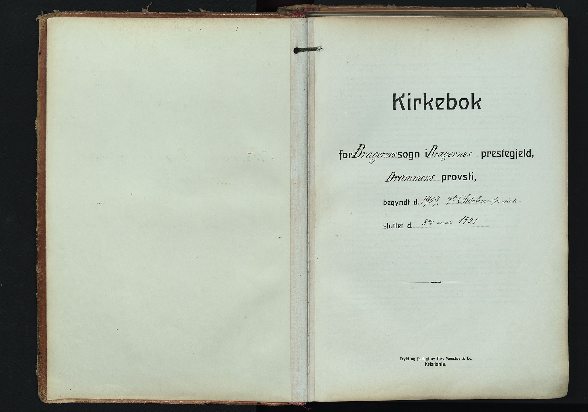 Bragernes kirkebøker, AV/SAKO-A-6/F/Fc/L0008: Ministerialbok nr. III 8, 1909-1921