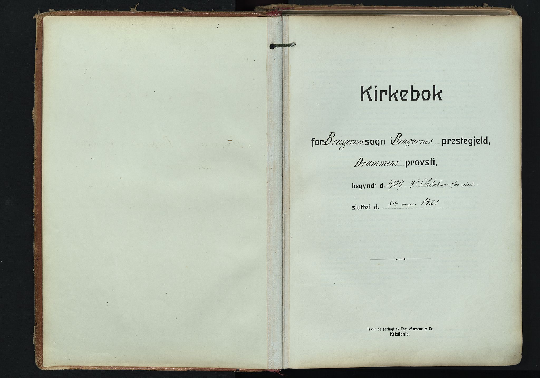 Bragernes kirkebøker, SAKO/A-6/F/Fc/L0008: Ministerialbok nr. III 8, 1909-1921