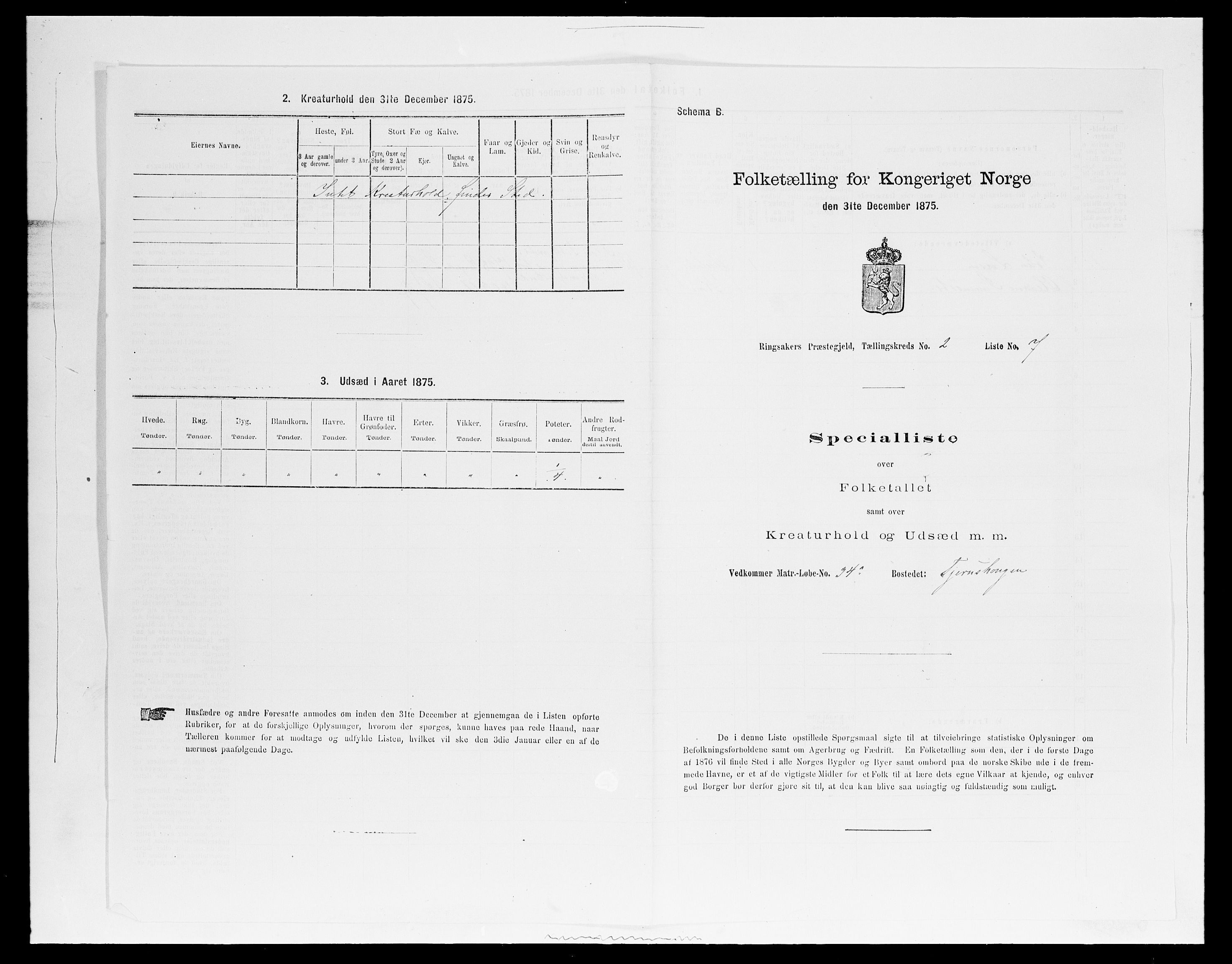 SAH, Folketelling 1875 for 0412P Ringsaker prestegjeld, 1875, s. 448